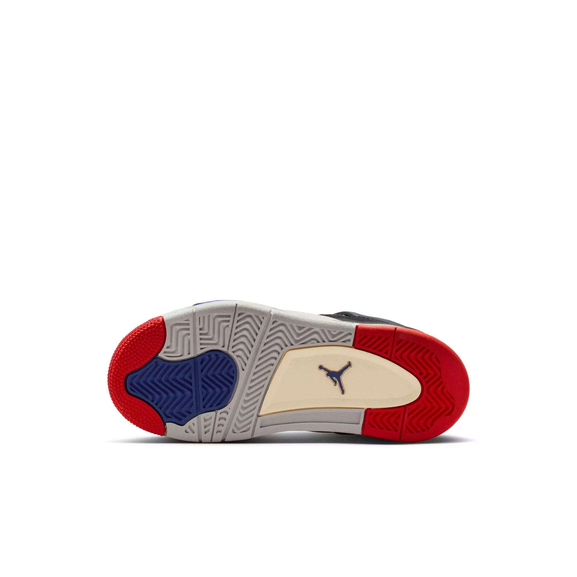 Jordan 4 Retro "Rare Air" Preschool Kids' Shoe - BLACK/FIRE RED/DEEP ROYAL BLUE