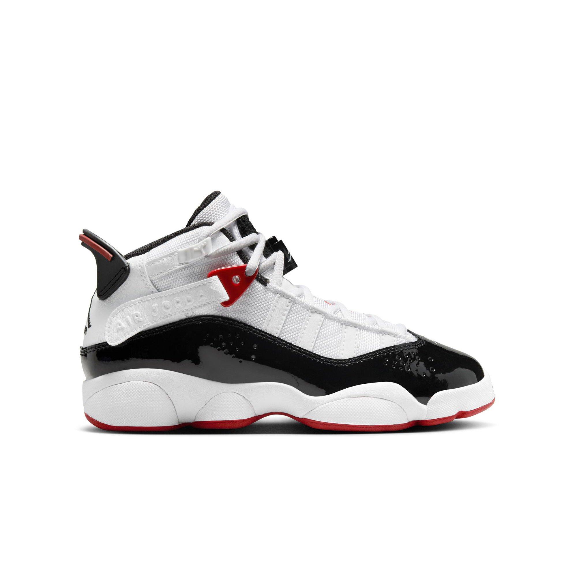 Jordan 6 Rings "White/Black/Varsity Red" Grade School Boys' Shoe