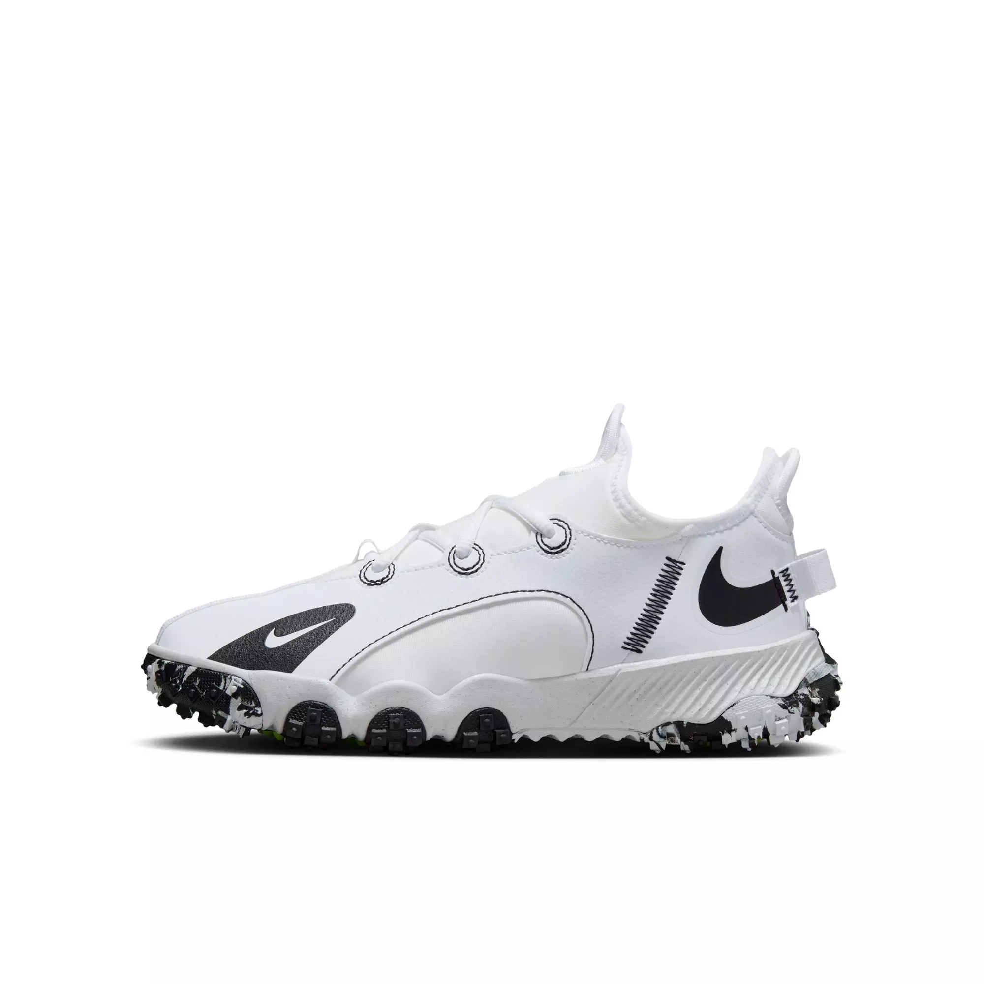 Nike Future Field "White/Black/Volt" Grade School Boys' Baseball Cleat - WHITE