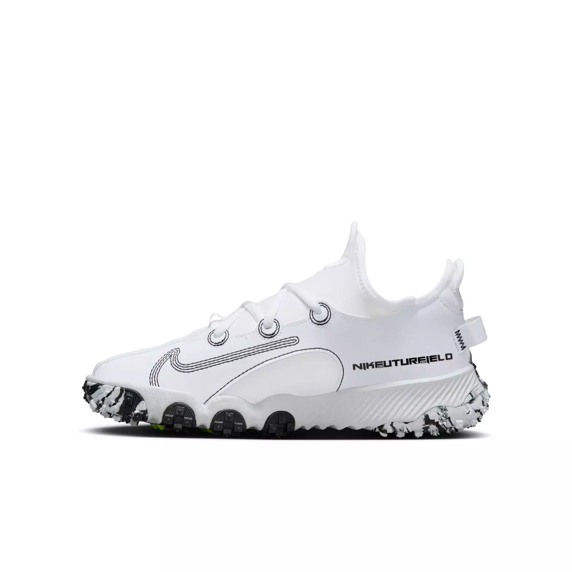 Nike Future Field "White/Black/Volt" Grade School Boys' Baseball Cleat - WHITE