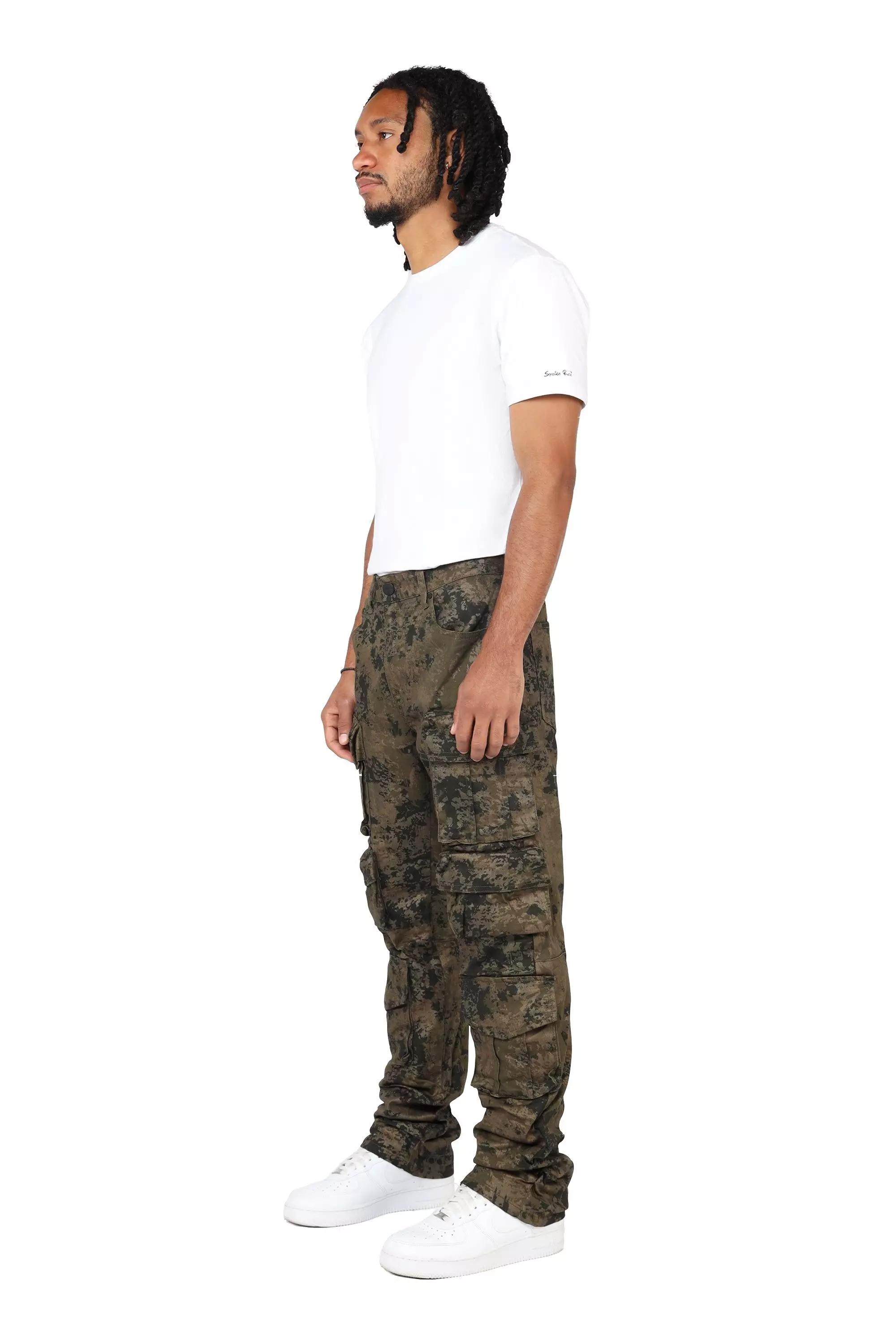 Smoke Rise Men's Metal Port Cargo Straight Fit Twill Pants - OLIVE