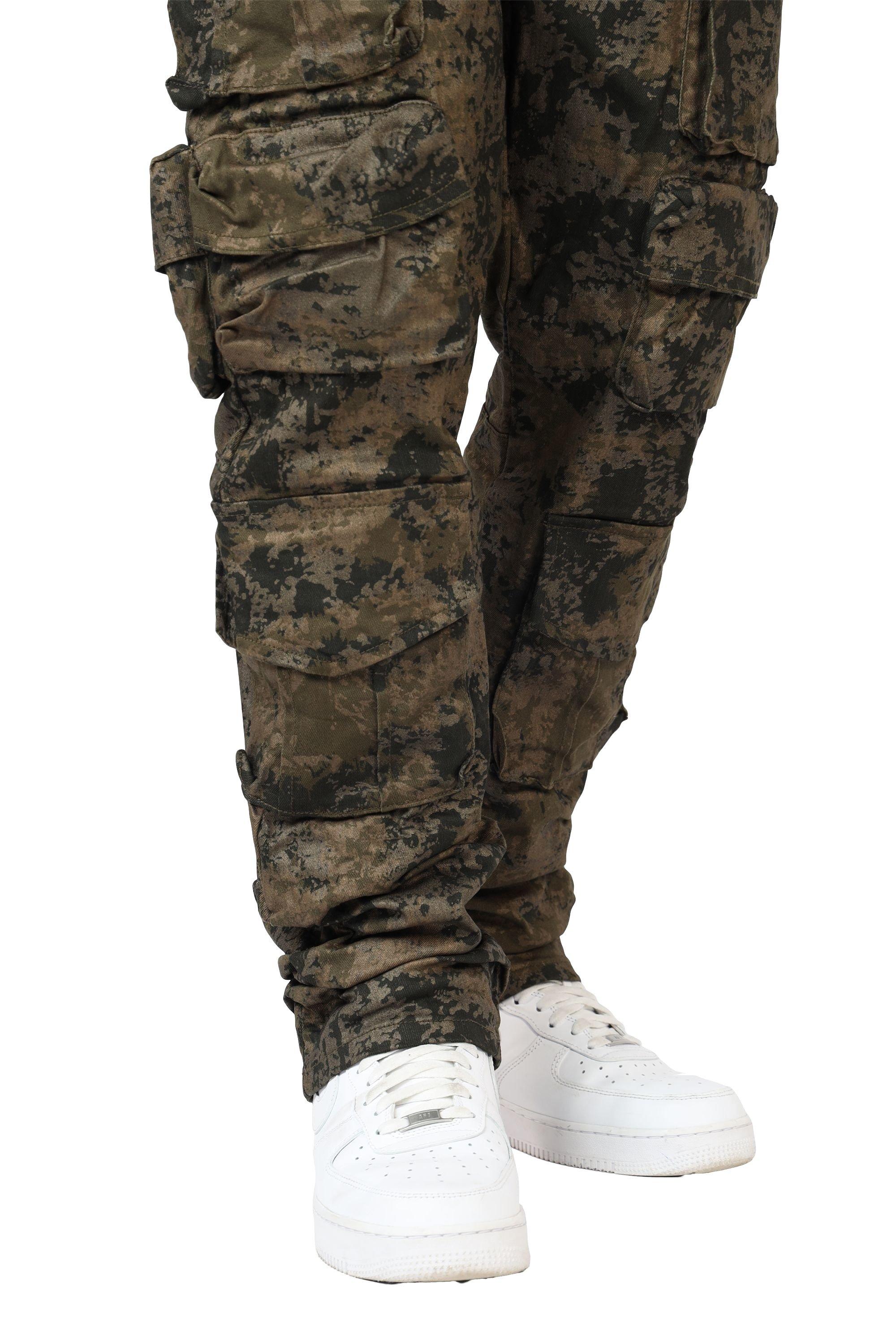 Smoke Rise Men's Metal Port Cargo Straight Fit Twill Pants - OLIVE Thumbnail View 5