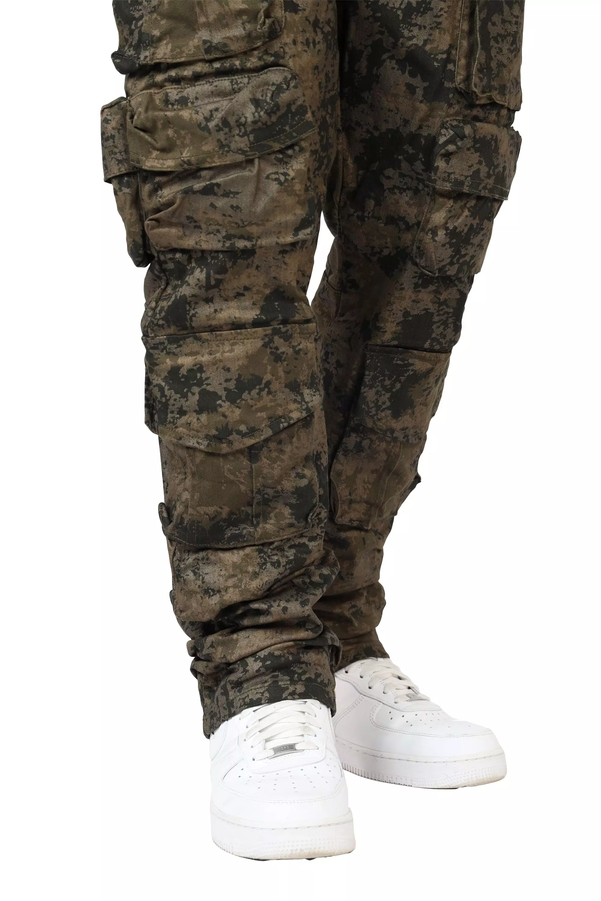 Smoke Rise Men's Metal Port Cargo Straight Fit Twill Pants - OLIVE