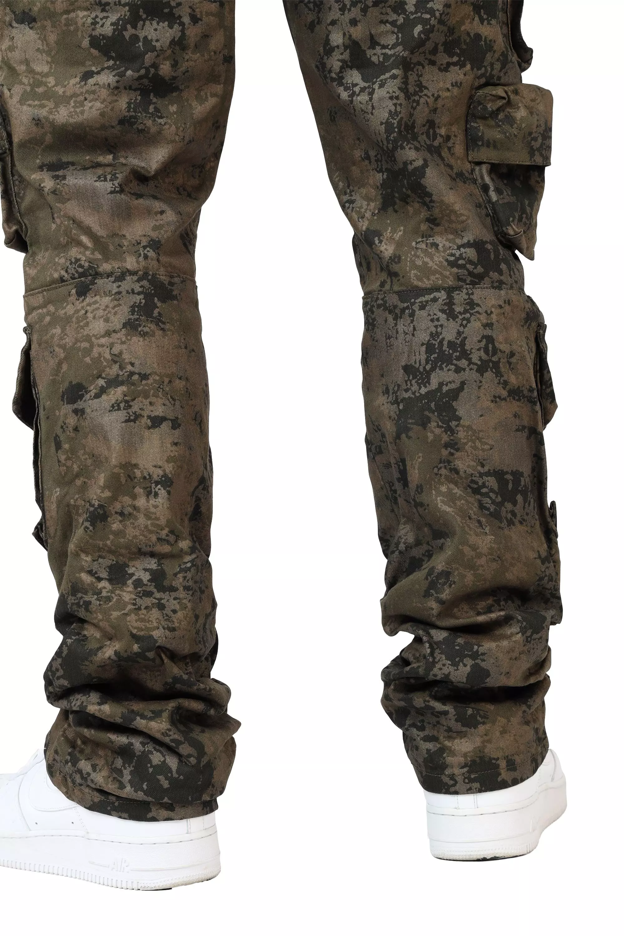 Smoke Rise Men's Metal Port Cargo Straight Fit Twill Pants - OLIVE