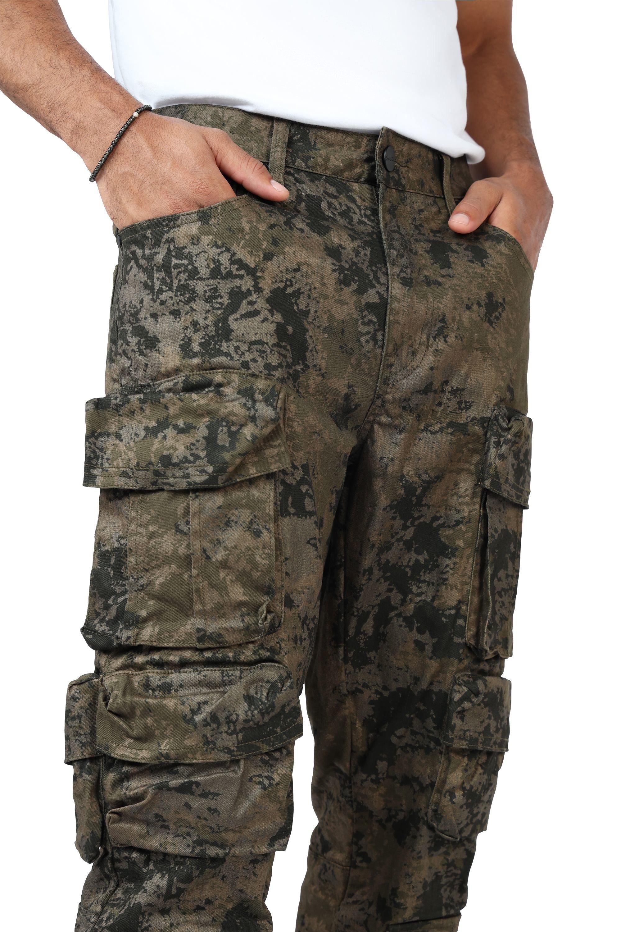 Smoke Rise Men's Metal Port Cargo Straight Fit Twill Pants - OLIVE Thumbnail View 7