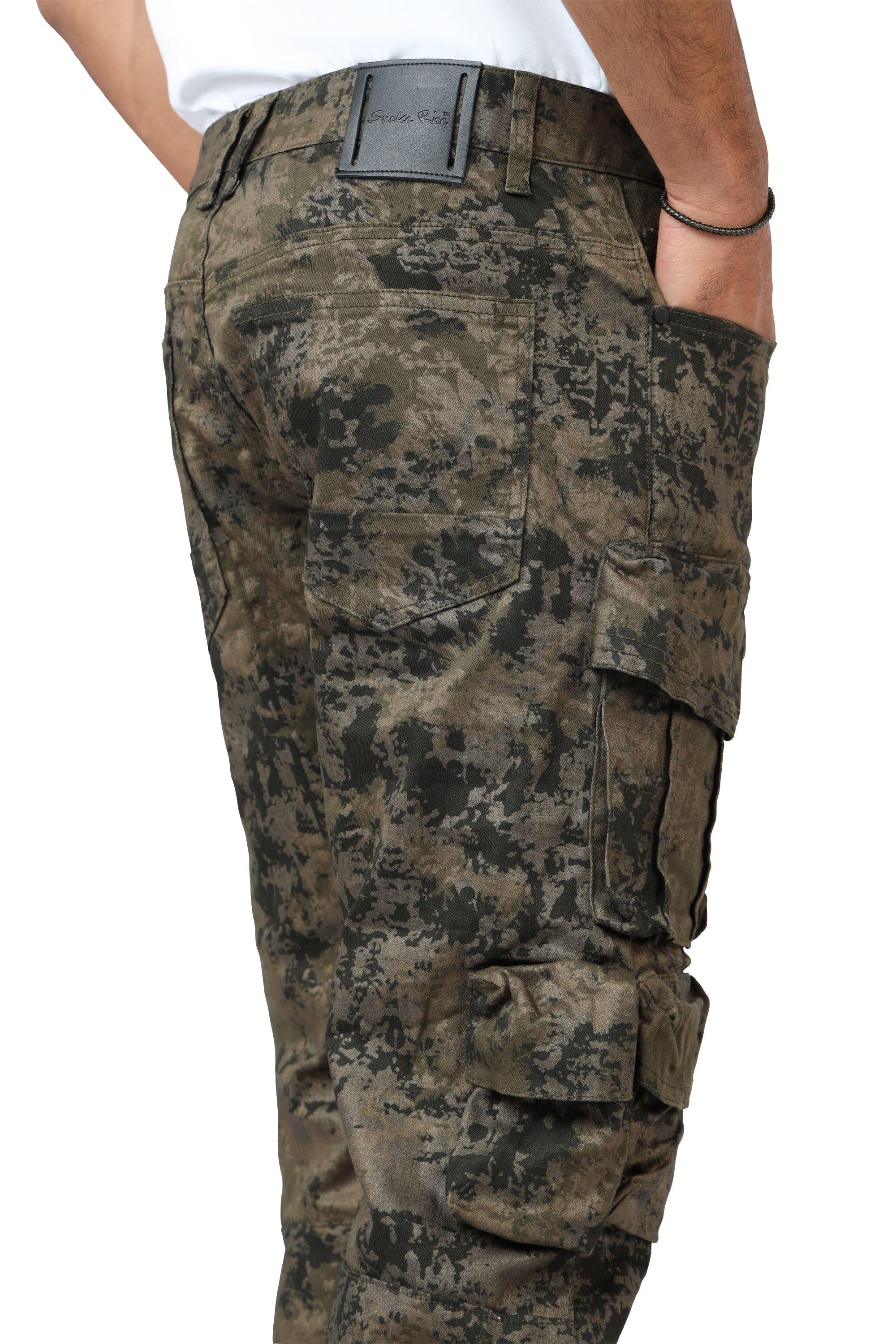 Smoke Rise Men's Metal Port Cargo Straight Fit Twill Pants - OLIVE Thumbnail View 8