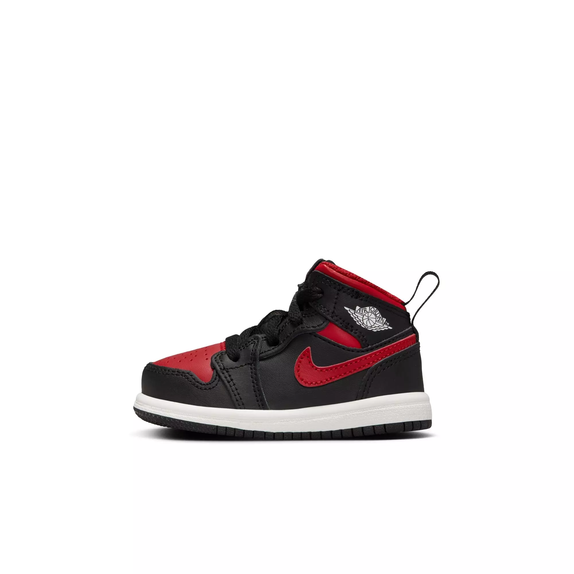 Jordan 1 Mid "Black/Varsity Red/Summit White" Toddler Boys' Shoe - BLACK/RED