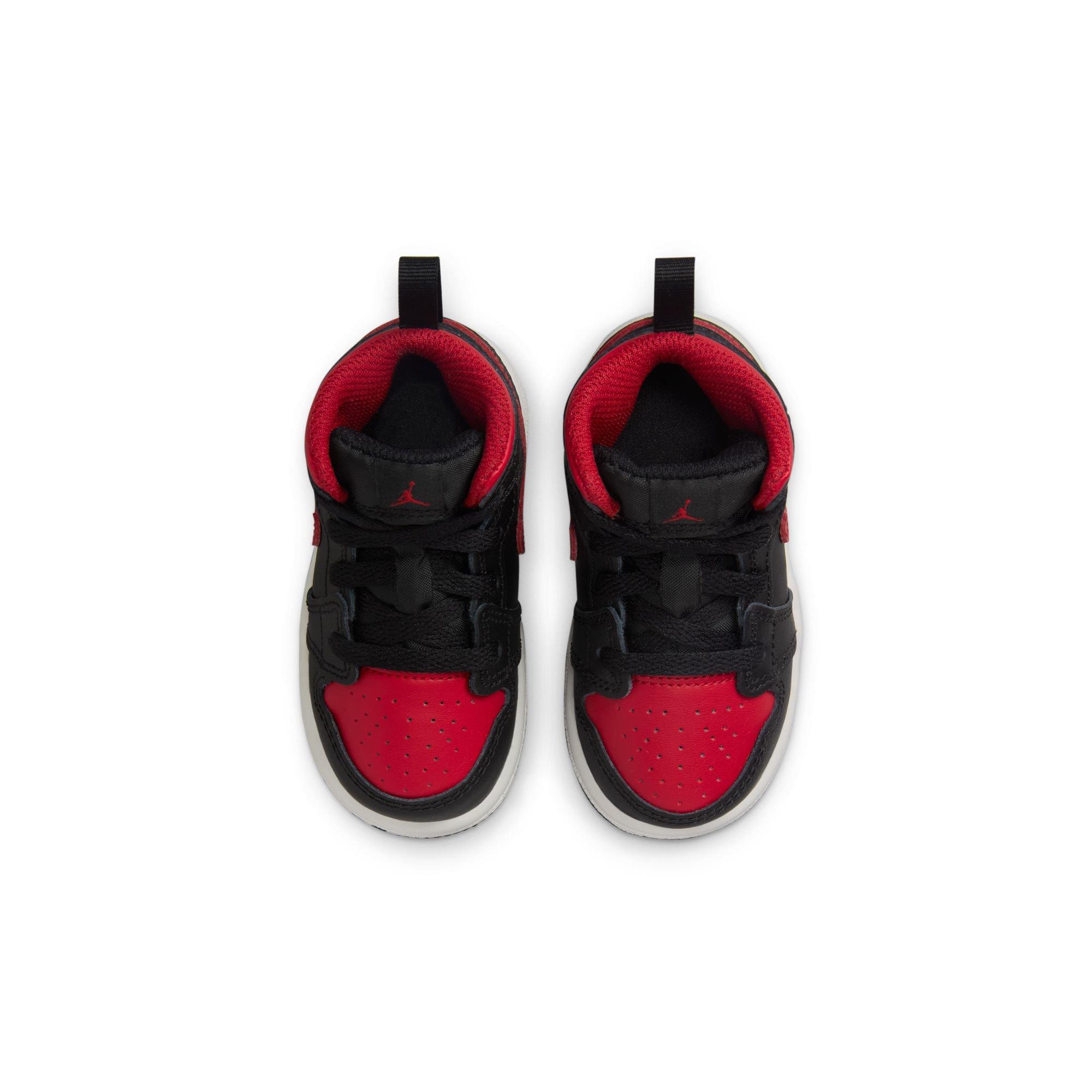 Jordan 1 Mid Toddler Boys' "Black/Varsity Red/Summit White" Shoe