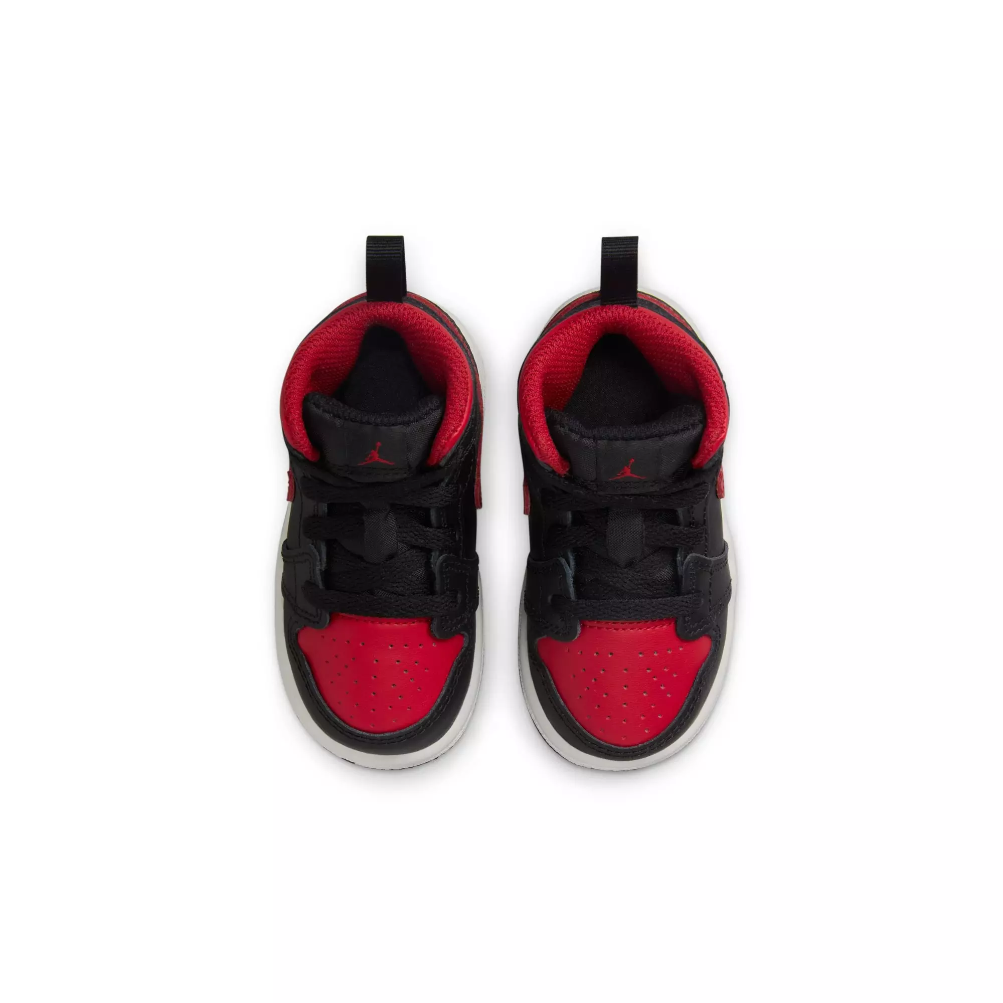 Jordan 1 Mid "Black/Varsity Red/Summit White" Toddler Boys' Shoe - BLACK/RED
