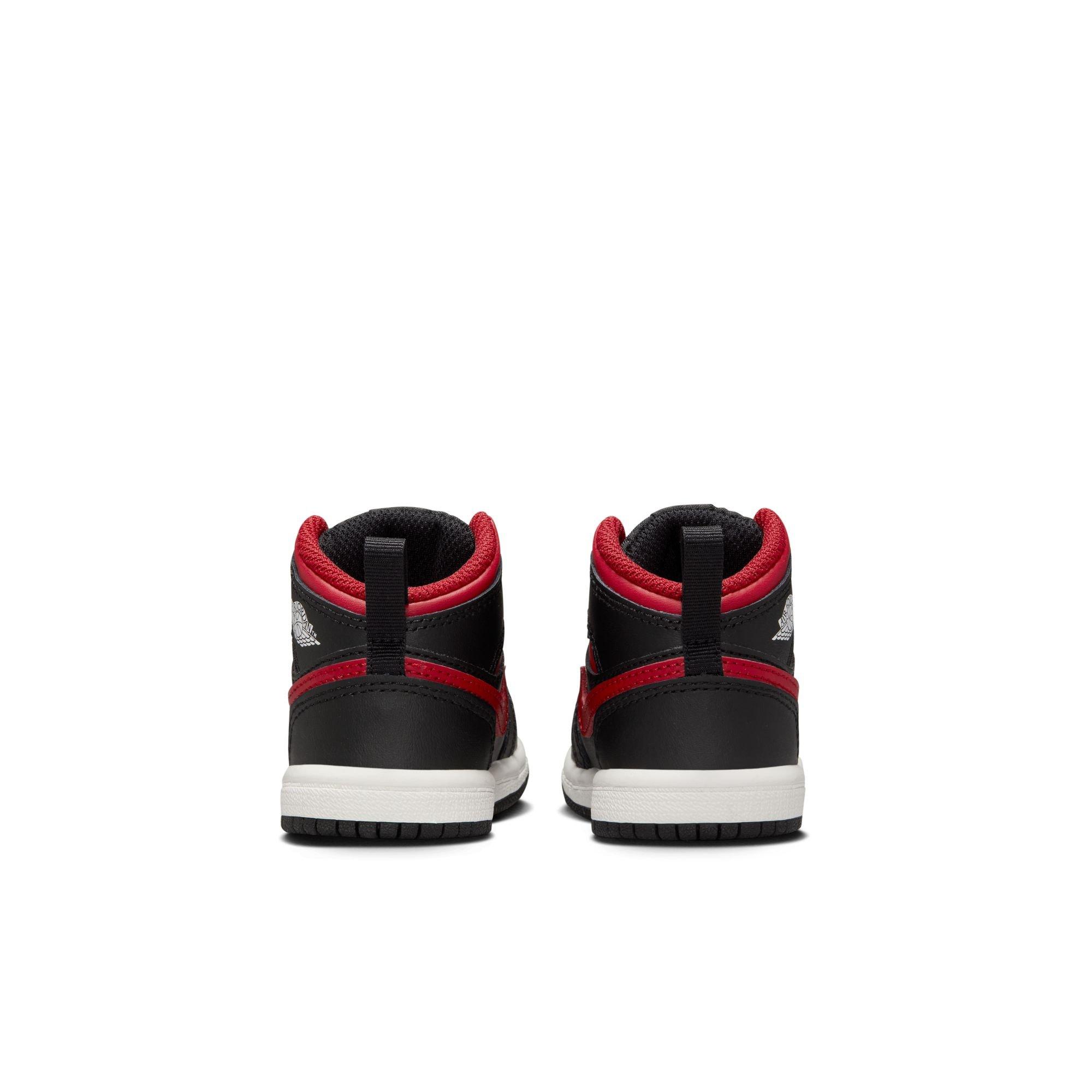 Jordan 1 Mid Toddler Boys' "Black/Varsity Red/Summit White" Shoe