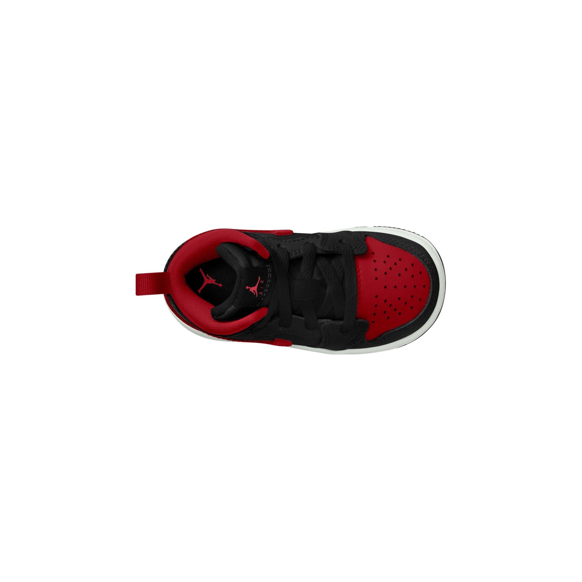 Jordan 1 Mid Toddler Boys' "Black/Varsity Red/Summit White" Shoe