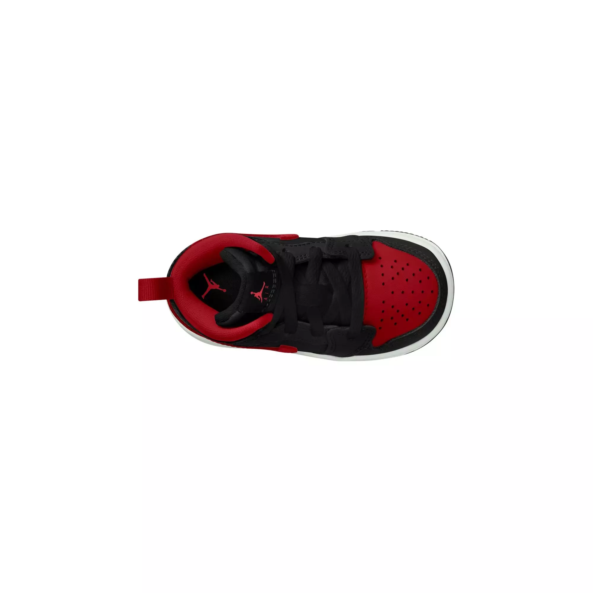 Jordan 1 Mid "Black/Varsity Red/Summit White" Toddler Boys' Shoe - BLACK/RED