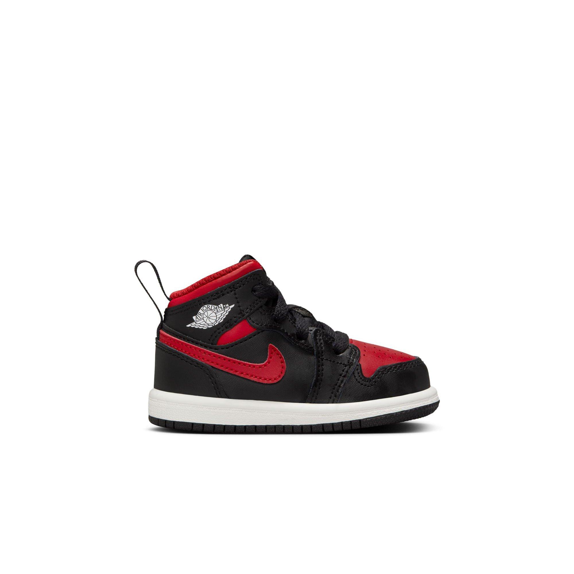 Black/Varsity Red Toddler Boys' Jordan Mid Shoes Hibbett