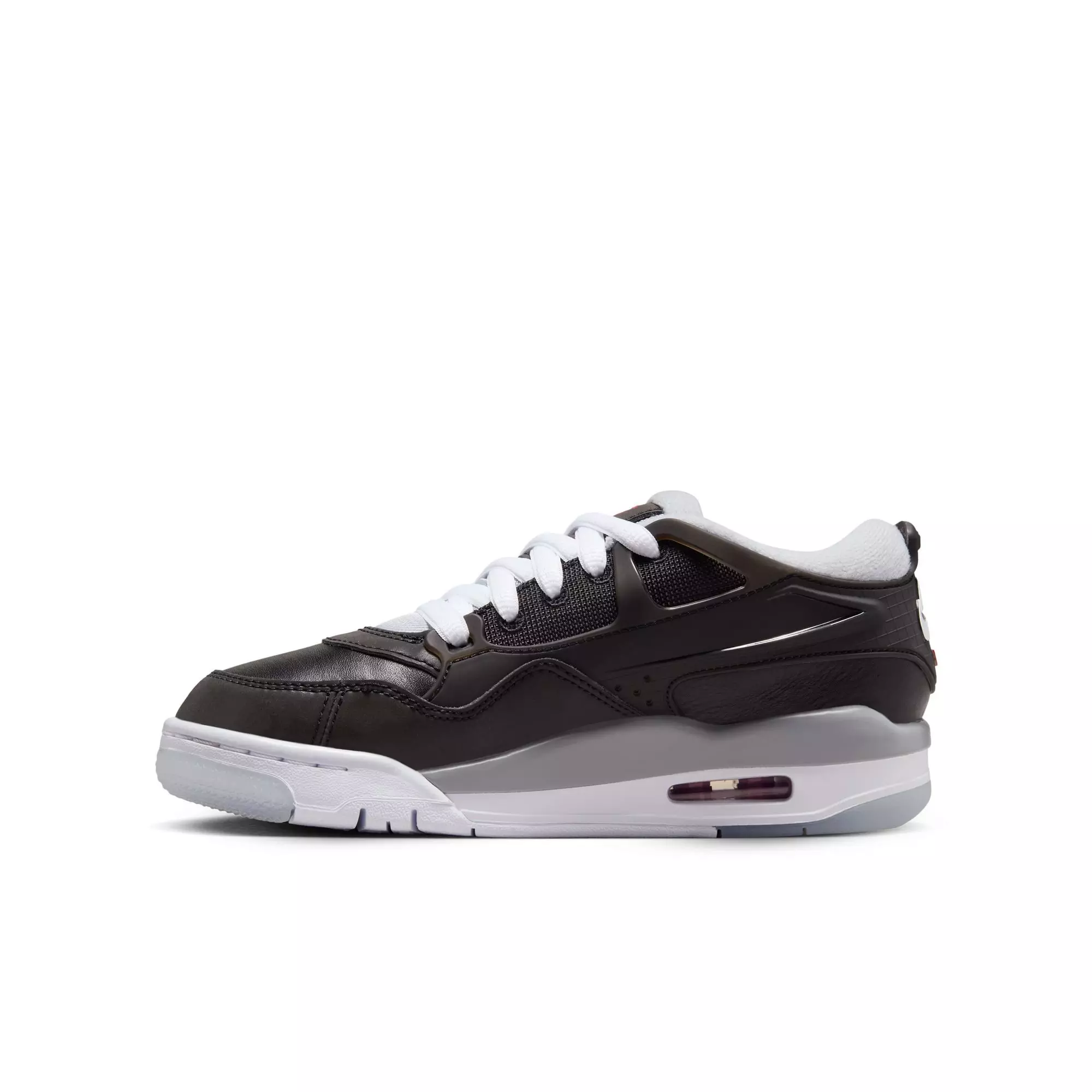 Jordan 4 RM "Black/Fire Red/Wolf Grey/White" Grade School Boys' Shoe - BLACK/RED/WHITE