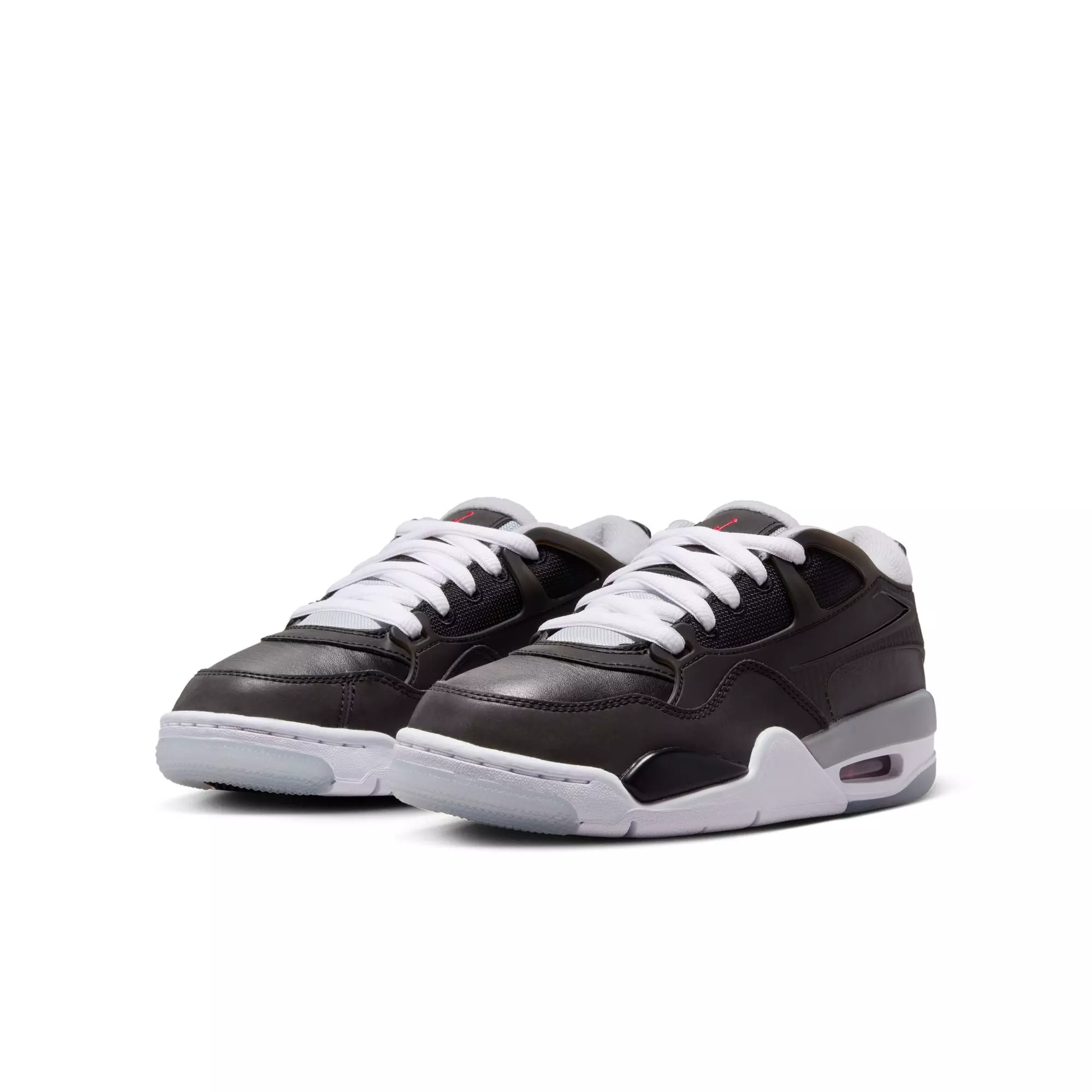 Jordan 4 RM "Black/Fire Red/Wolf Grey/White" Grade School Boys' Shoe - BLACK/RED/WHITE