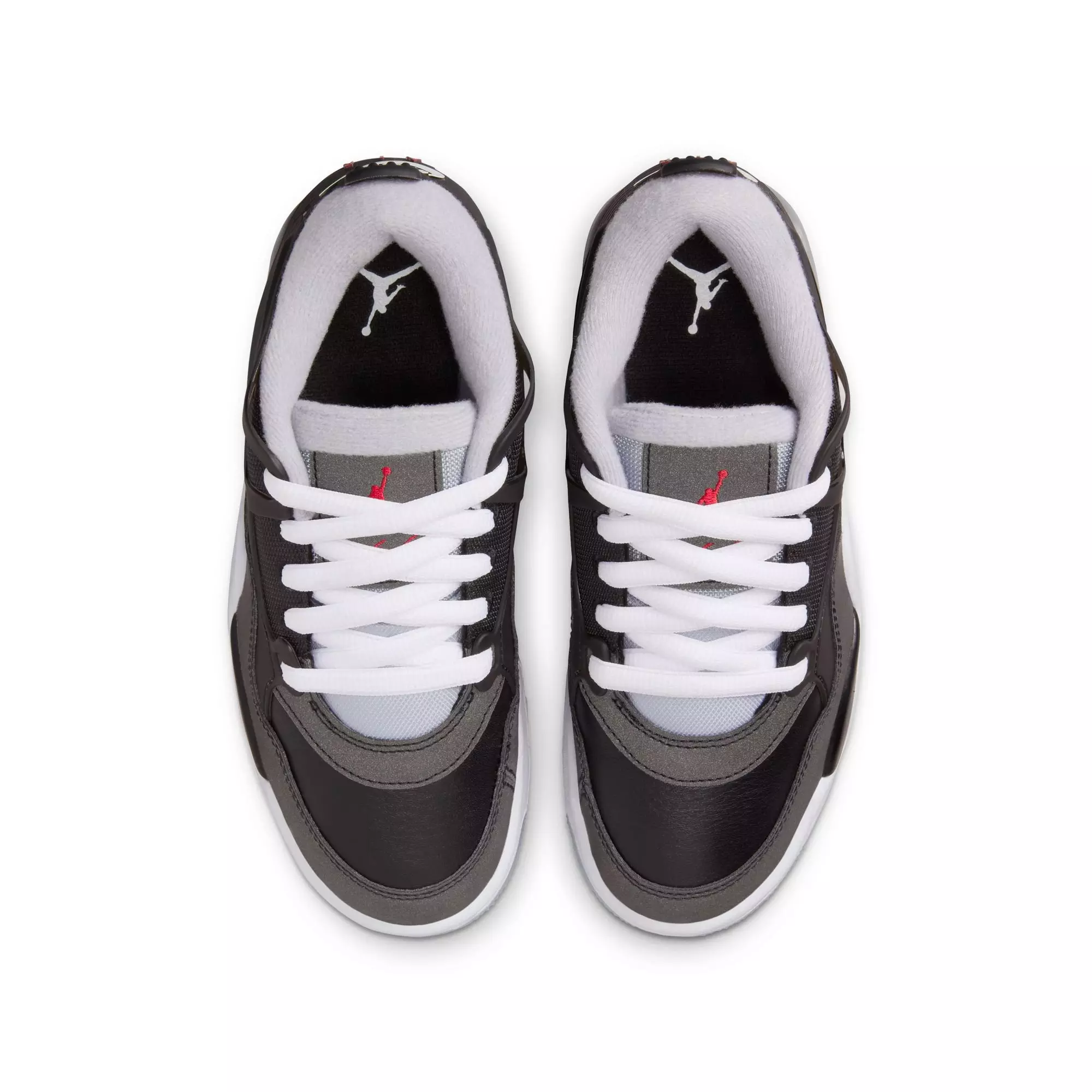 Jordan 4 RM "Black/Fire Red/Wolf Grey/White" Grade School Boys' Shoe - BLACK/RED/WHITE