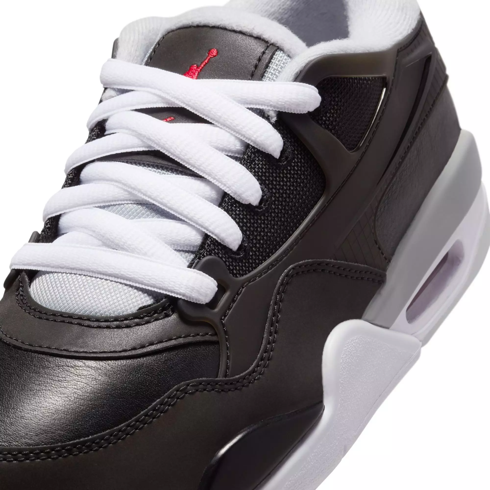 Jordan 4 RM "Black/Fire Red/Wolf Grey/White" Grade School Boys' Shoe - BLACK/RED/WHITE