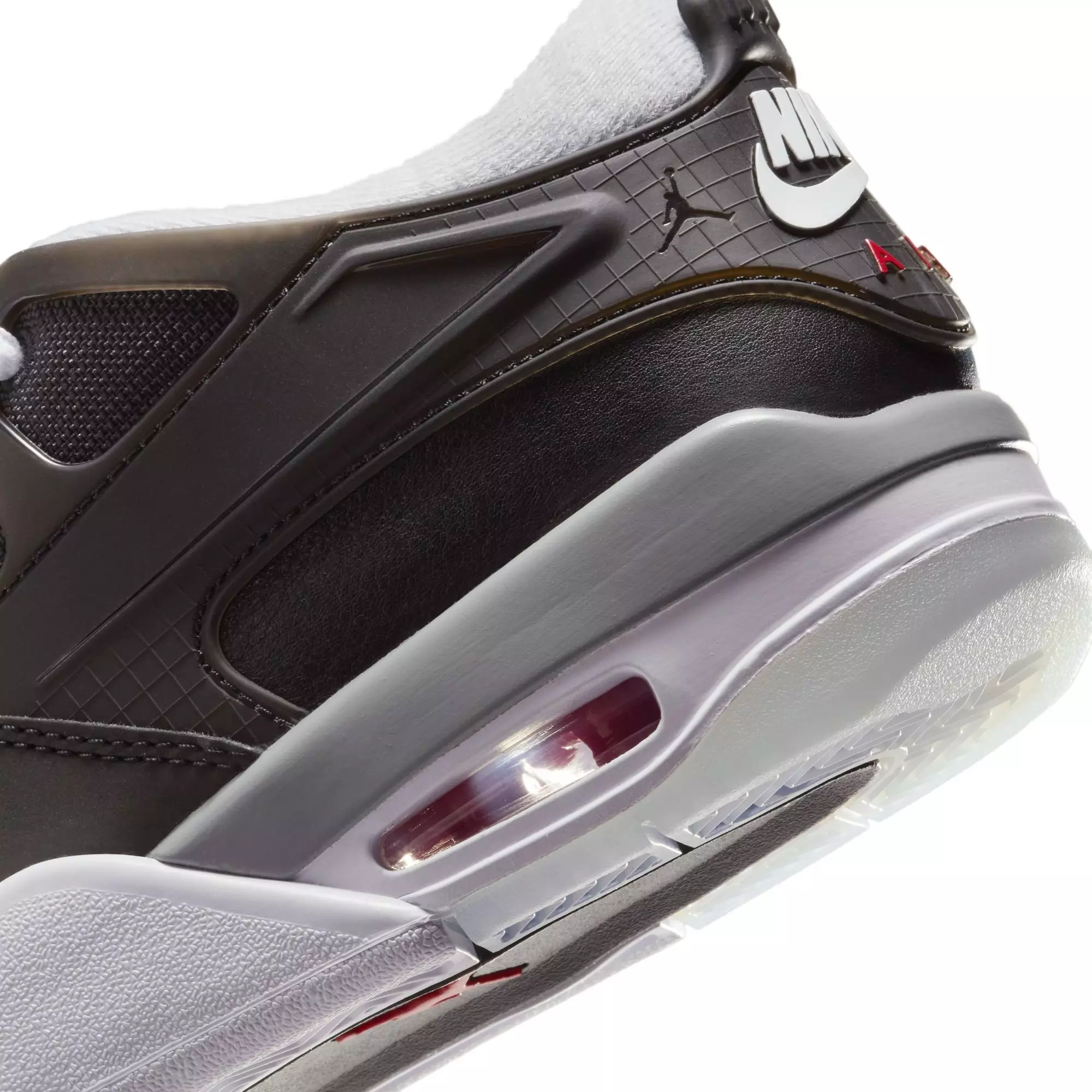 Jordan 4 RM "Black/Fire Red/Wolf Grey/White" Grade School Boys' Shoe - BLACK/RED/WHITE