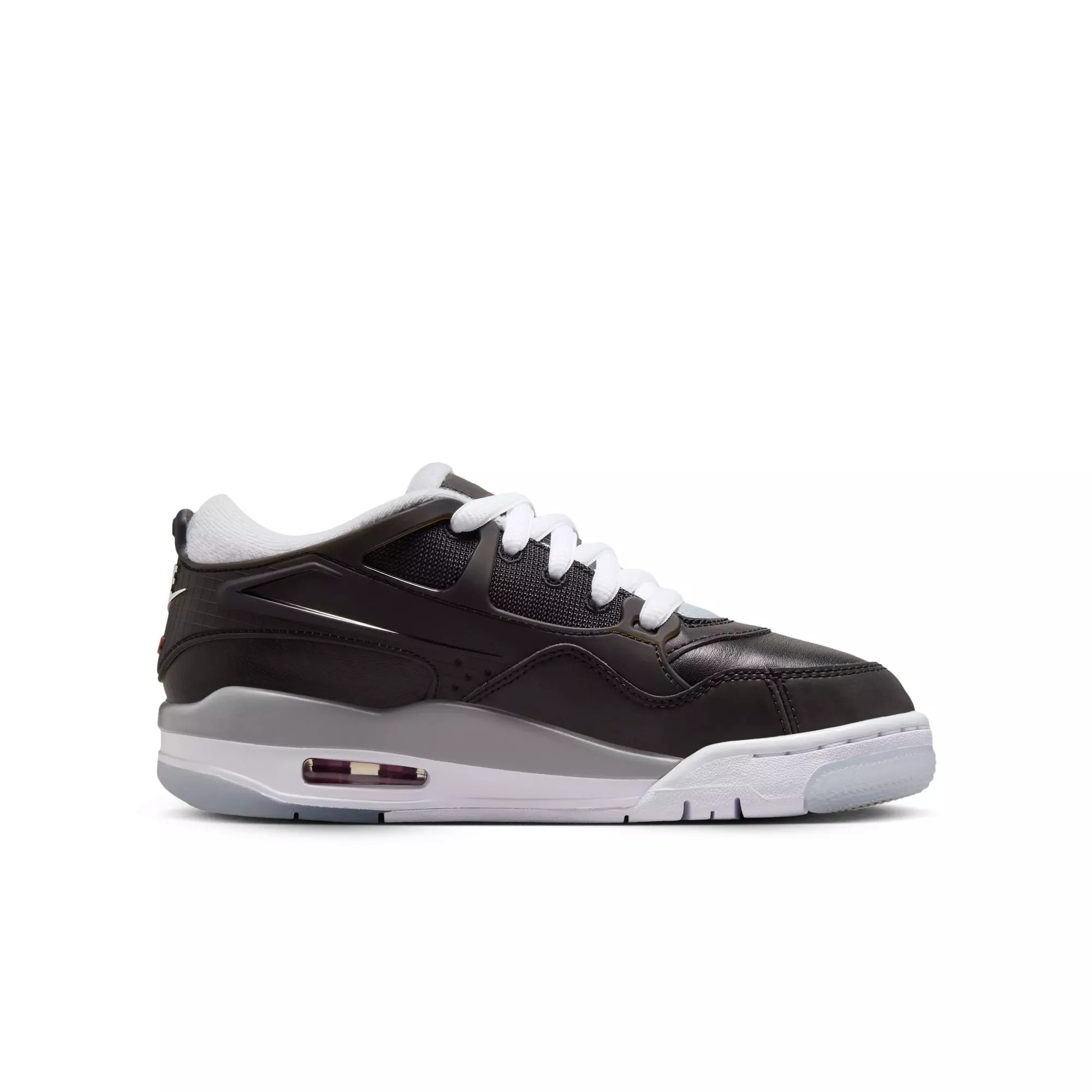 Jordan 4 RM "Black/Fire Red/Wolf Grey/White" Grade School Boys' Shoe - BLACK/RED/WHITE