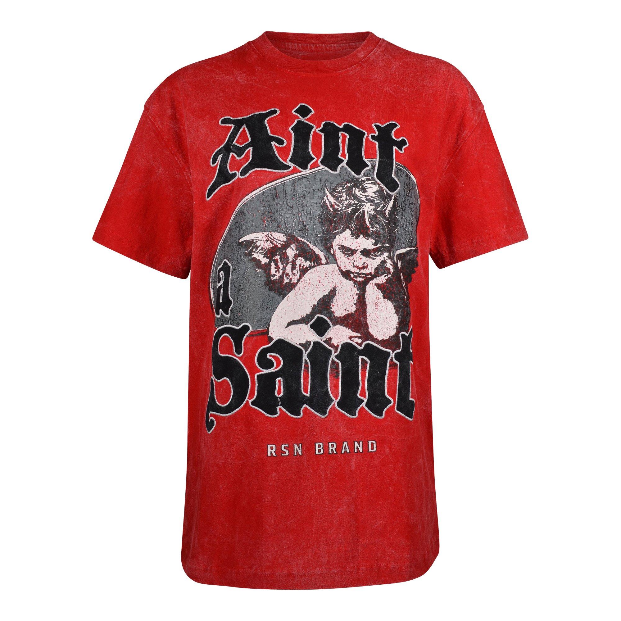 Reason Women's Ain't A Saint Tee - Red - RED Thumbnail View 1
