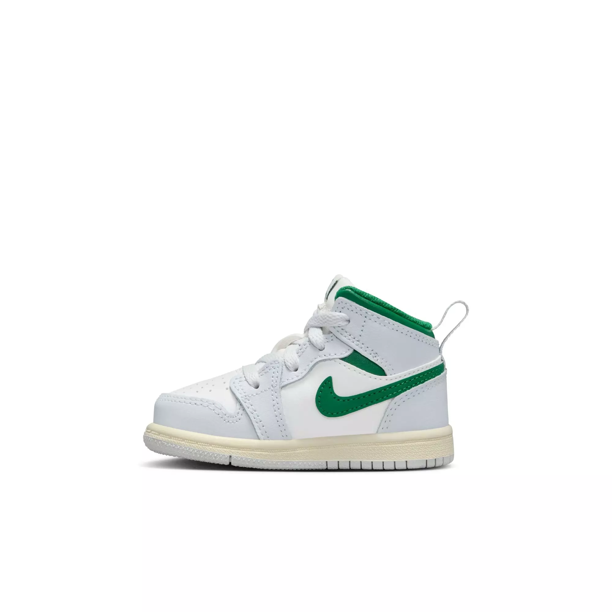Jordan 1 Mid "Summit White/Pine Green/Pure Platinum" Toddler Boys' Shoe - GREY/WHITE/GREEN ABYSS