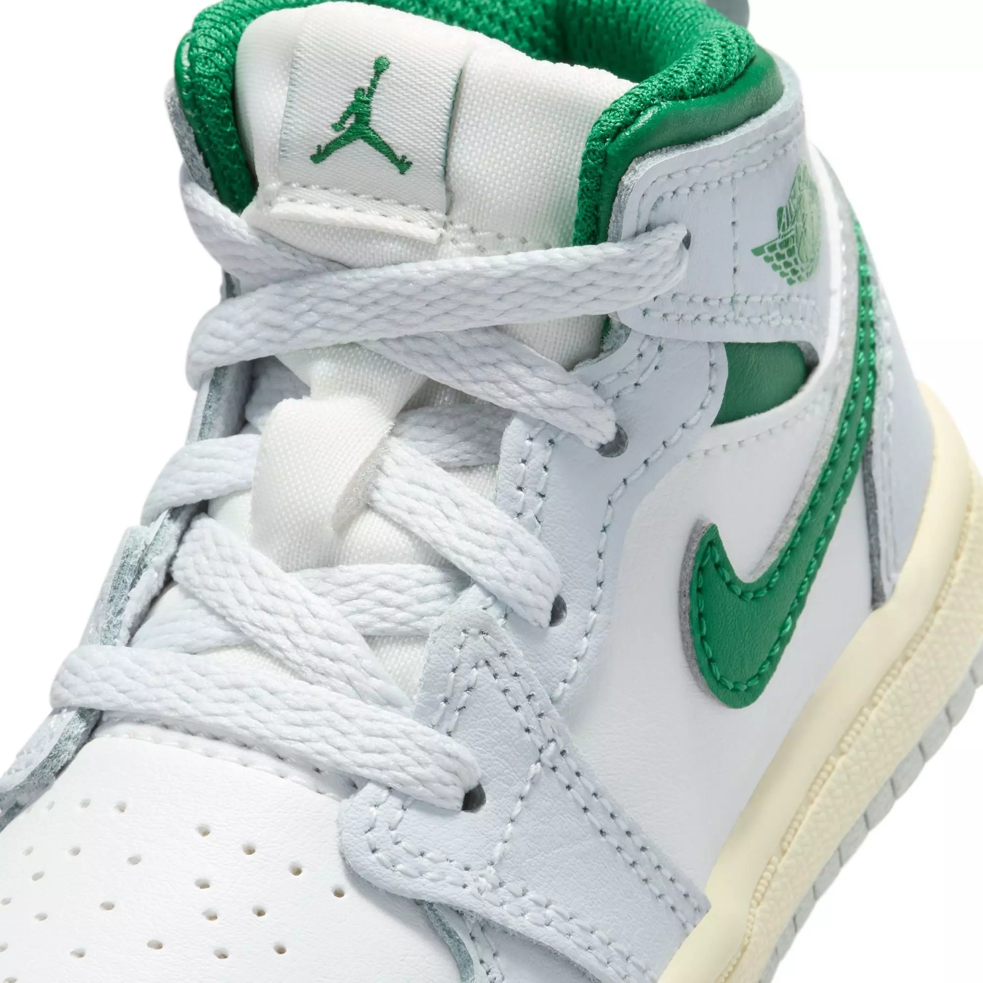 Jordan 1 Mid "Summit White/Pine Green/Pure Platinum" Toddler Boys' Shoe - GREY/WHITE/GREEN ABYSS