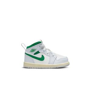 Jordan 1 Mid "Summit White/Pine Green/Pure Platinum" Toddler Boys' Shoe