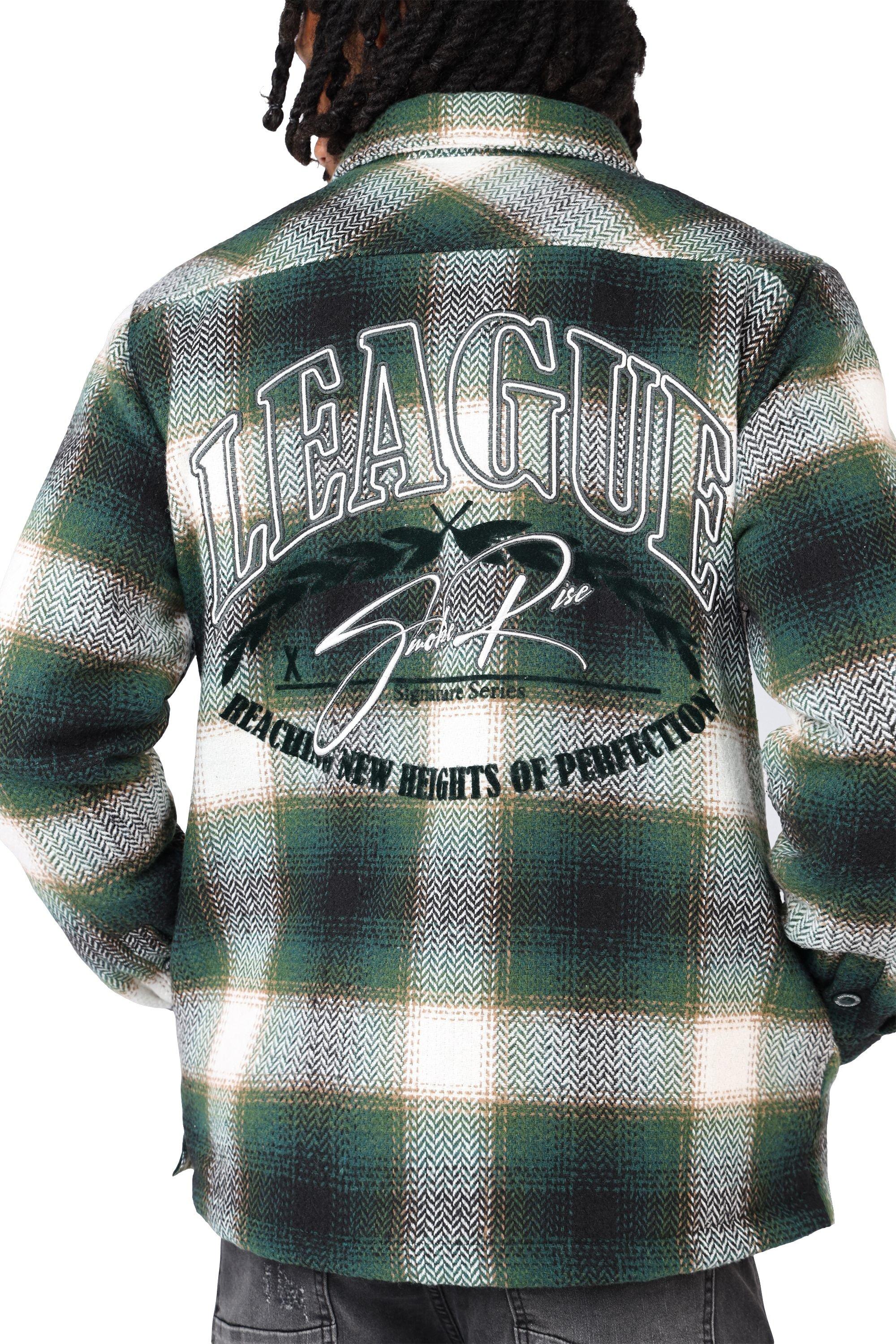 Smoke Rise Men's League Plaid Shacket - Spruce - GREEN Thumbnail View 7