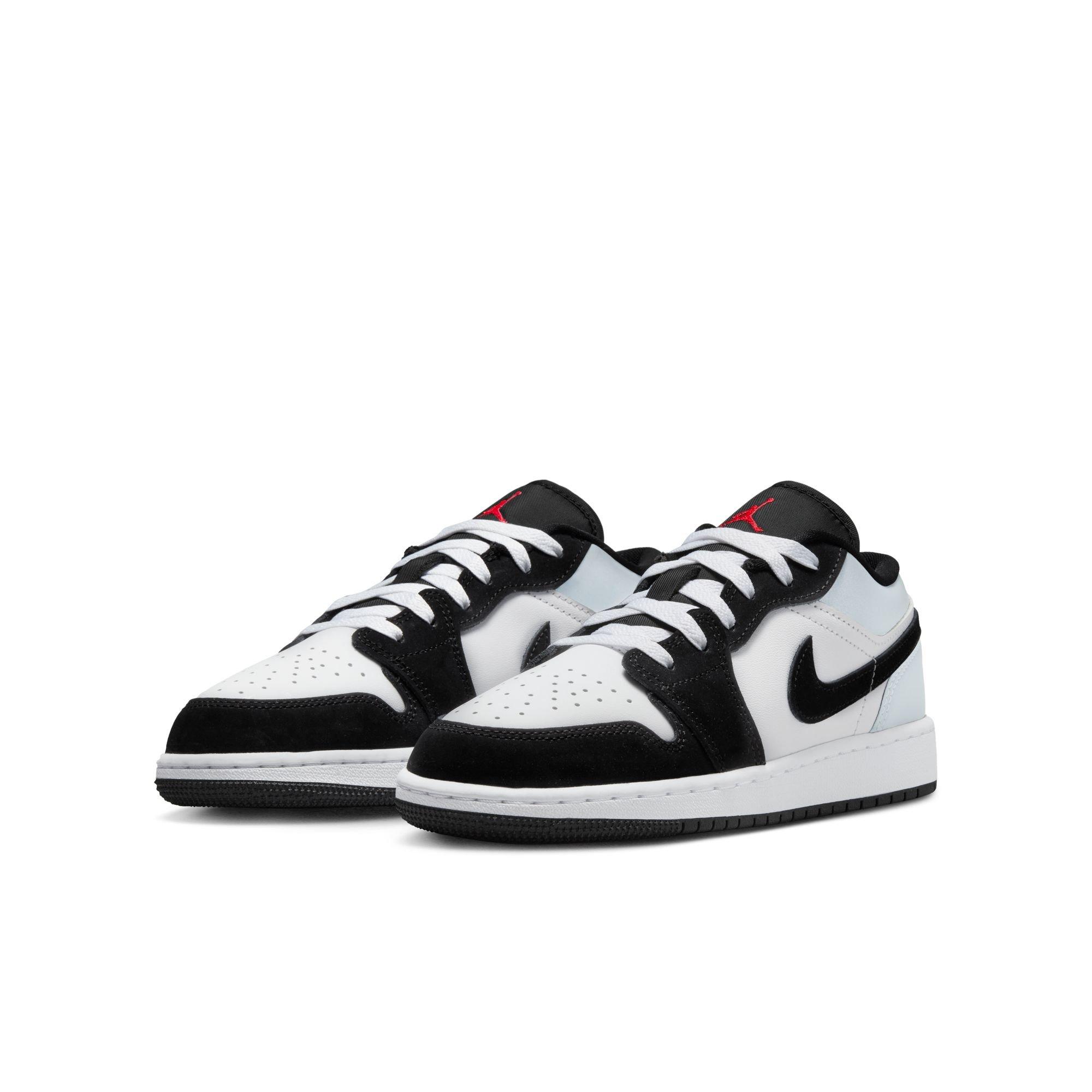 Jordan 1 Low SE Grade School Boys' "White/Fire Red/Black/Matte Silver" Shoe