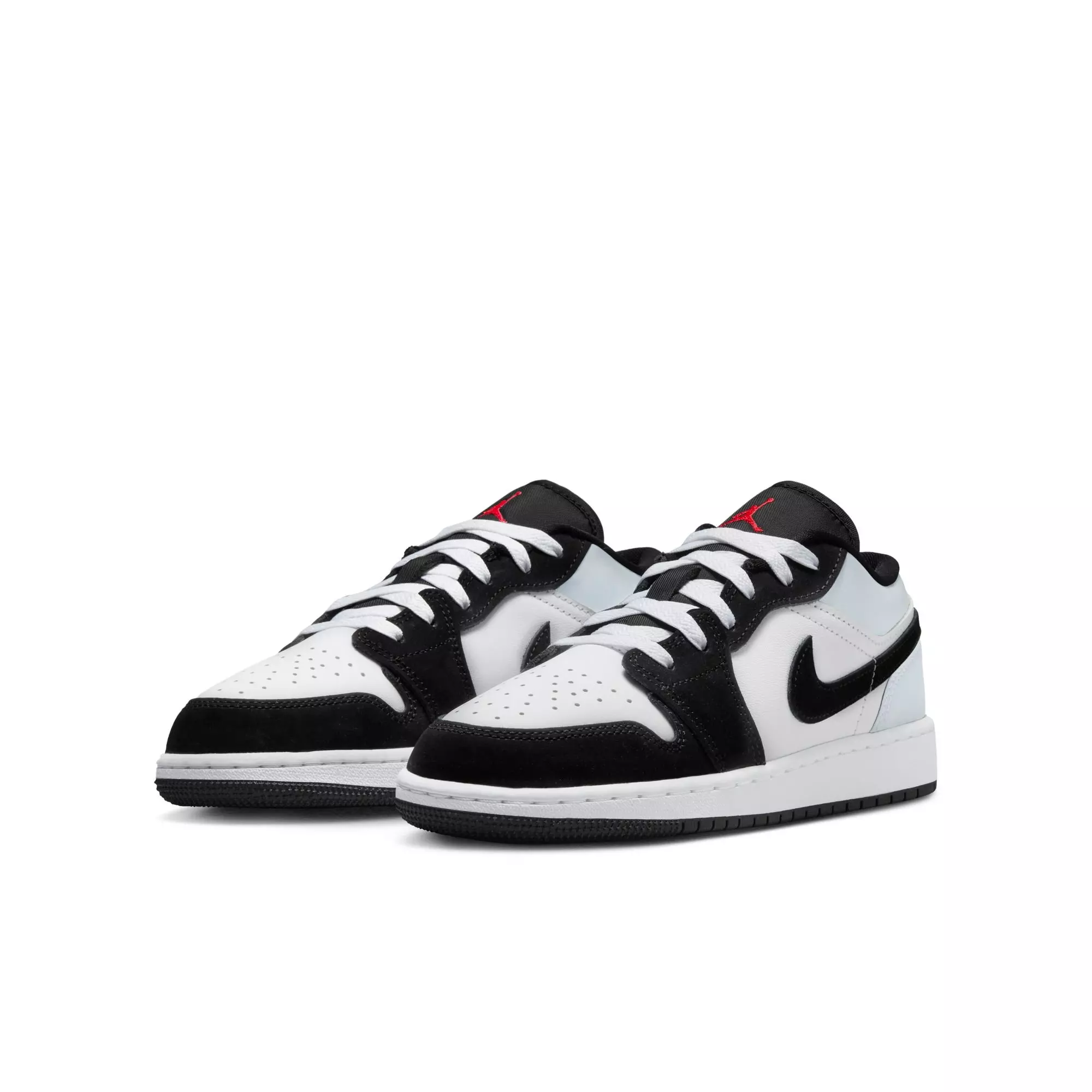 Jordan 1 Low SE "White/Fire Red/Black/Matte Silver" Grade School Boys' Shoe - BLACK/RED/SILVER