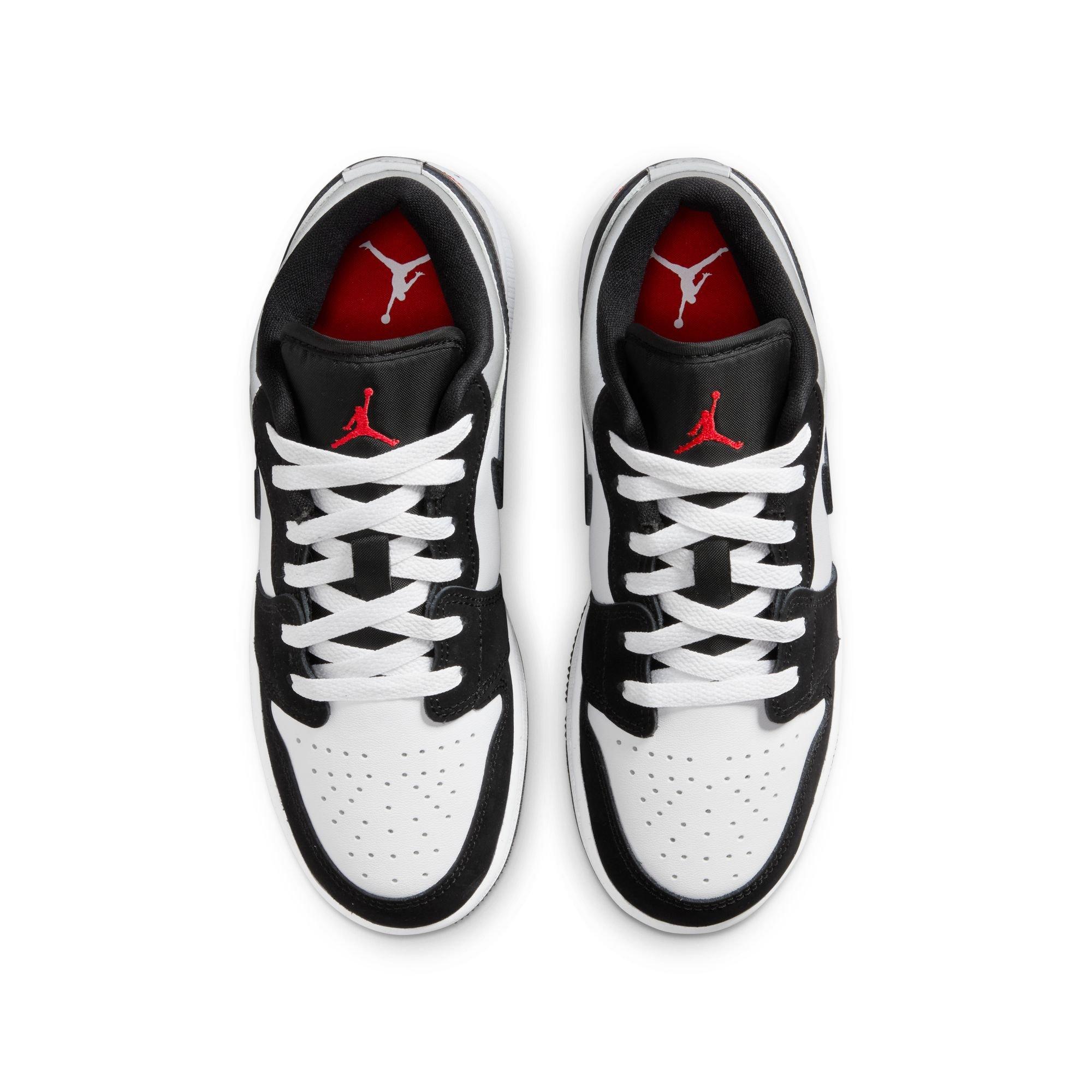 Jordan 1 Low SE Grade School Boys' "White/Fire Red/Black/Matte Silver" Shoe