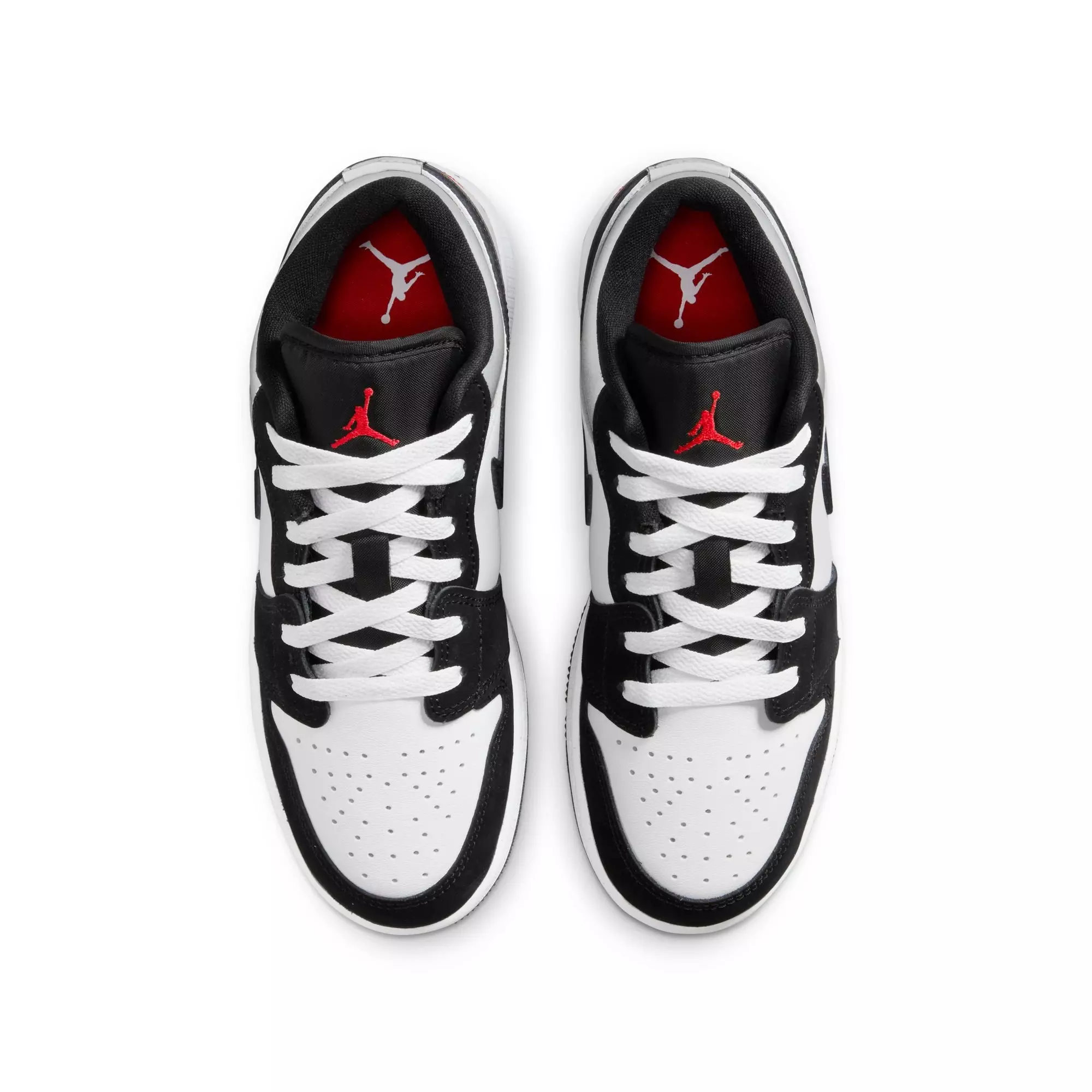 Jordan 1 Low SE "White/Fire Red/Black/Matte Silver" Grade School Boys' Shoe - BLACK/RED/SILVER