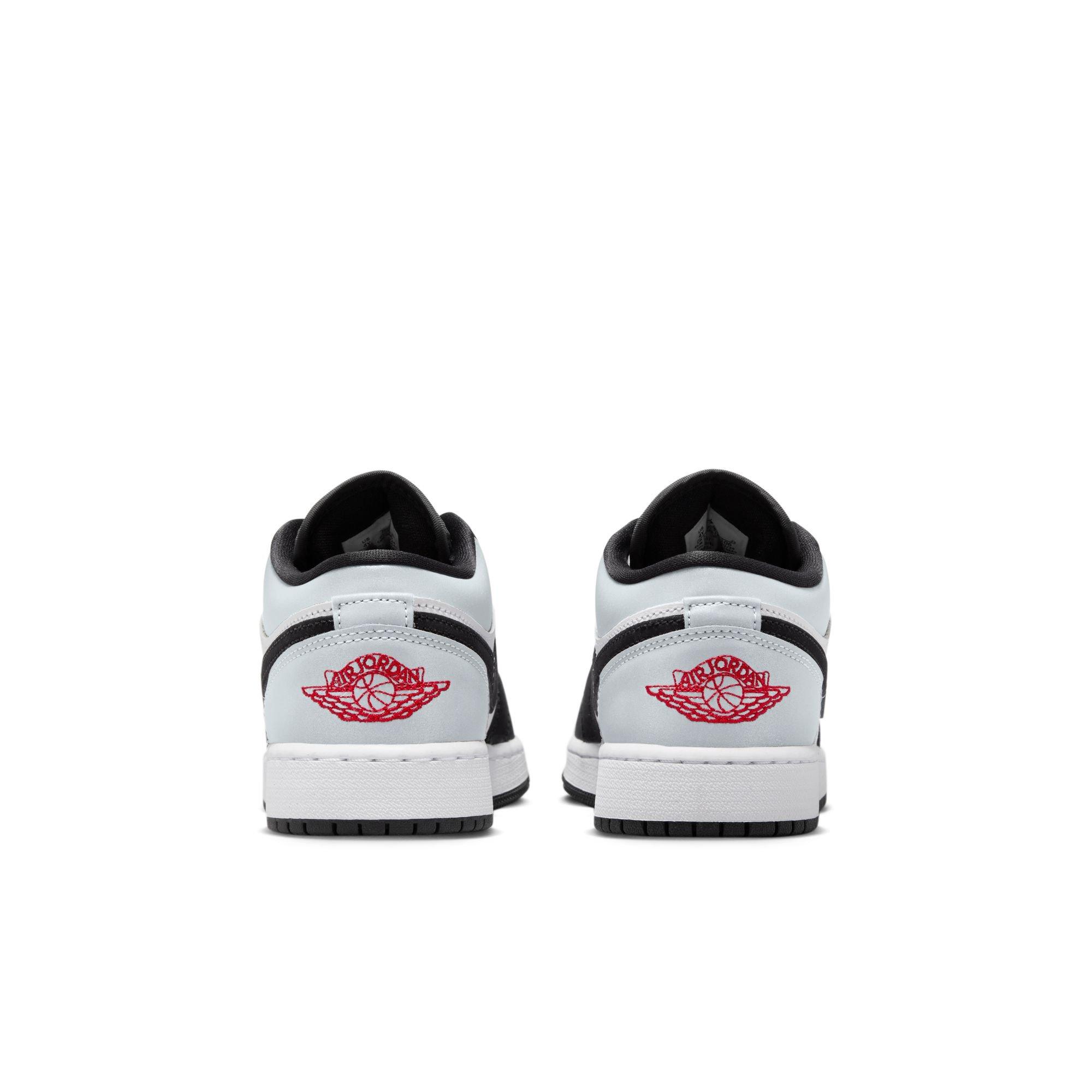 Jordan 1 Low SE Grade School Boys' "White/Fire Red/Black/Matte Silver" Shoe