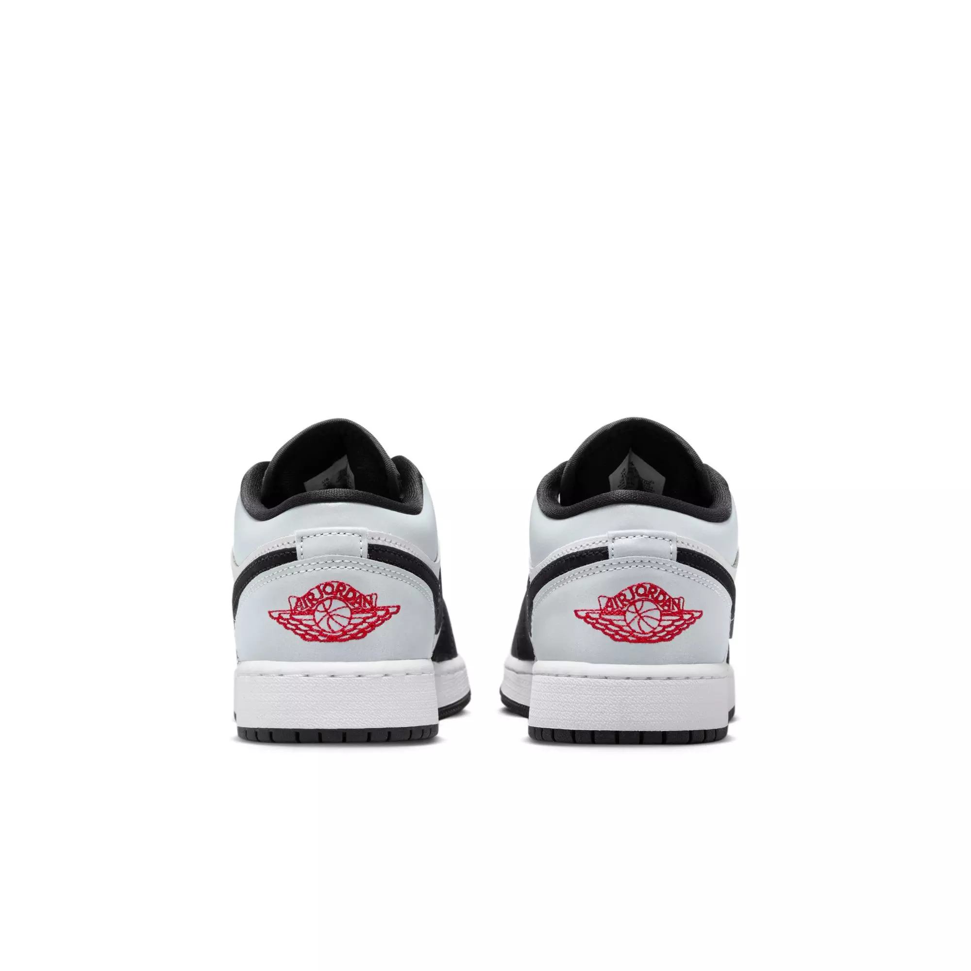 Jordan 1 Low SE "White/Fire Red/Black/Matte Silver" Grade School Boys' Shoe - BLACK/RED/SILVER