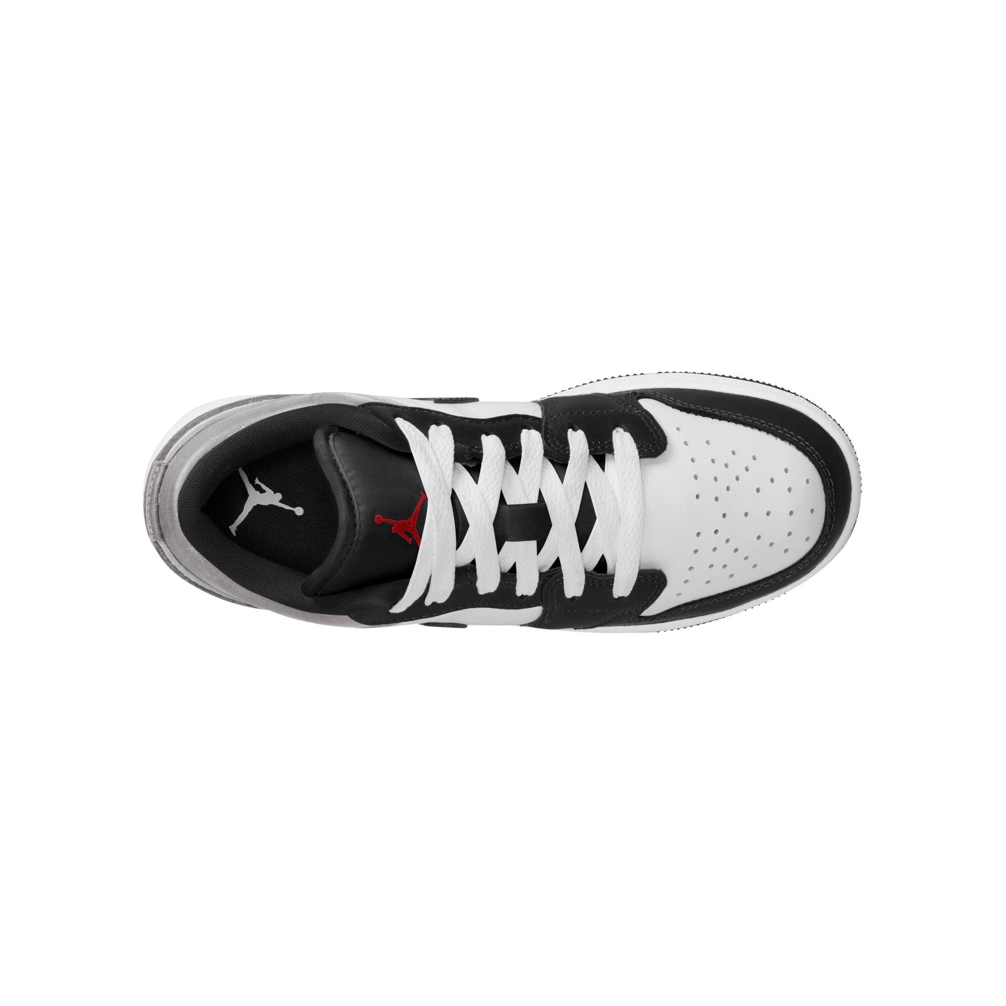 Jordan 1 Low SE Grade School Boys' "White/Fire Red/Black/Matte Silver" Shoe