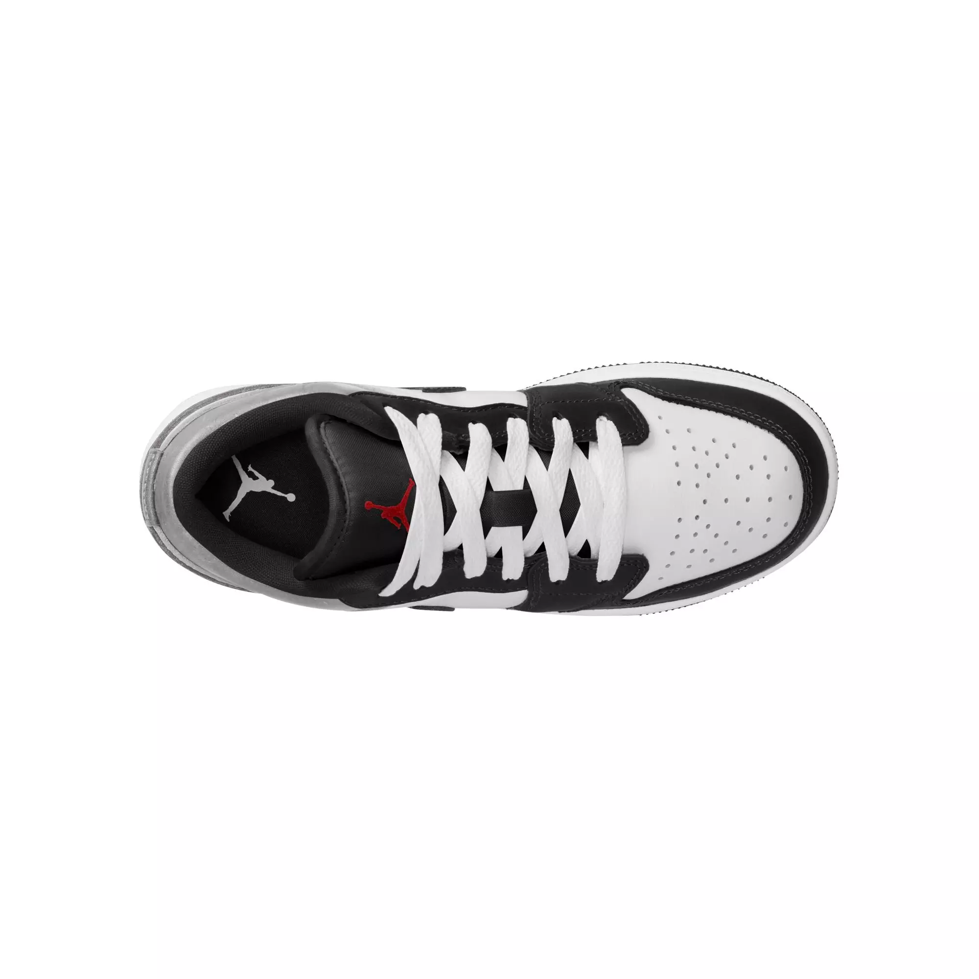 Jordan 1 Low SE "White/Fire Red/Black/Matte Silver" Grade School Boys' Shoe - BLACK/RED/SILVER