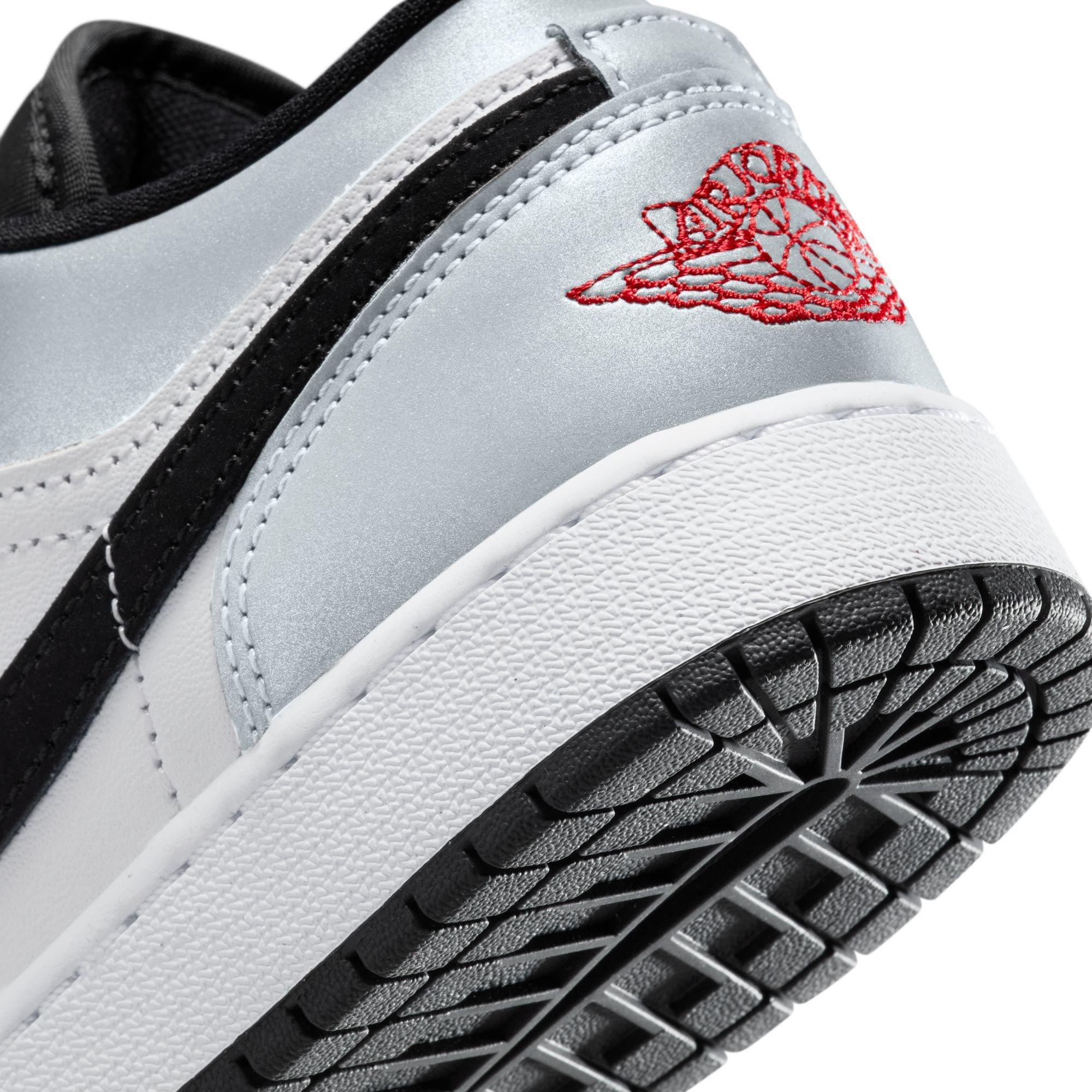 Jordan 1 Low SE Grade School Boys' "White/Fire Red/Black/Matte Silver" Shoe