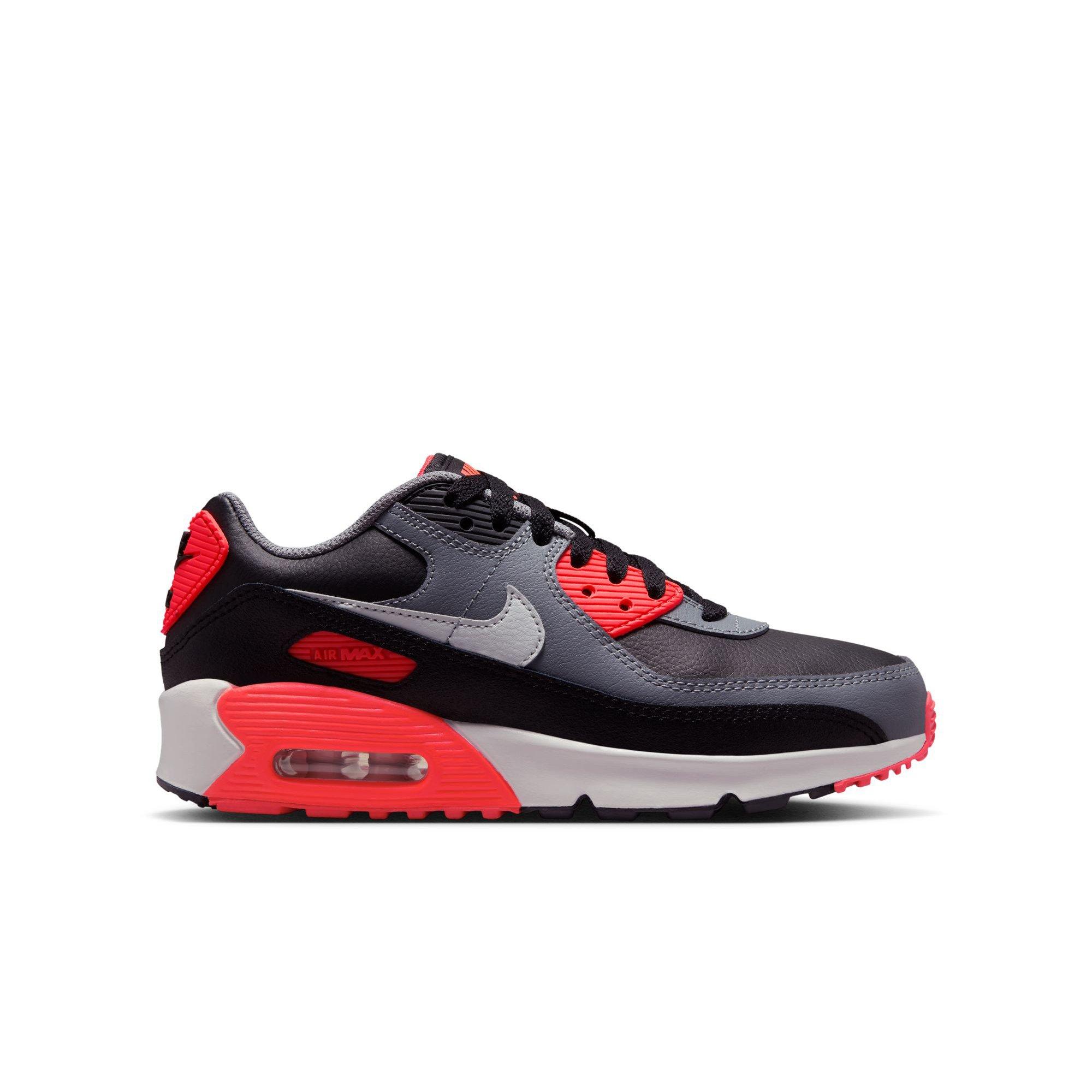 Nike Air Max 90 "Black/Photon Dust/Cool Grey" Grade School Boys' Shoe - BLACK/RED/WHITE