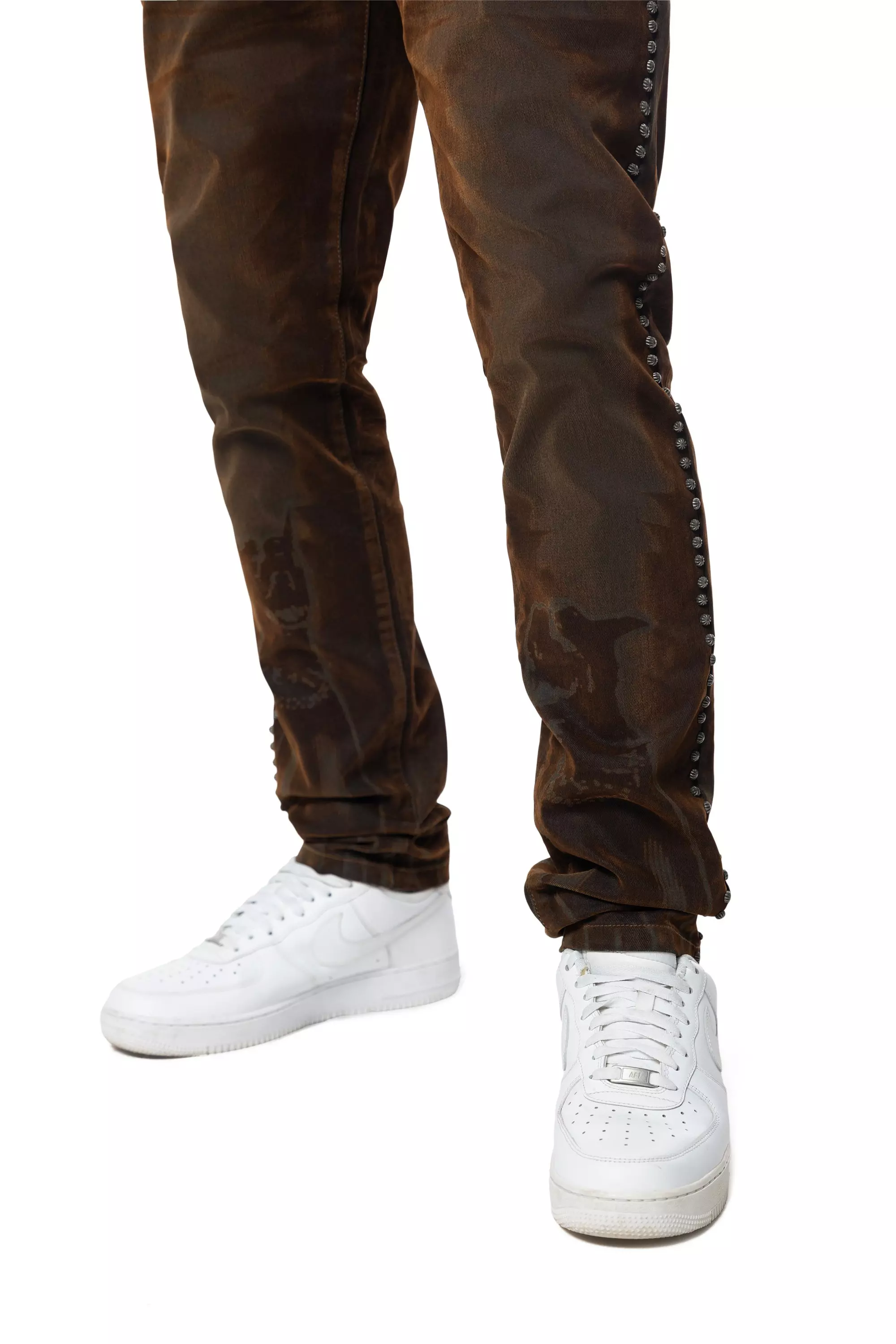 Smoke Rise Men's Doberman Flocked Pants - Dorset - BROWN