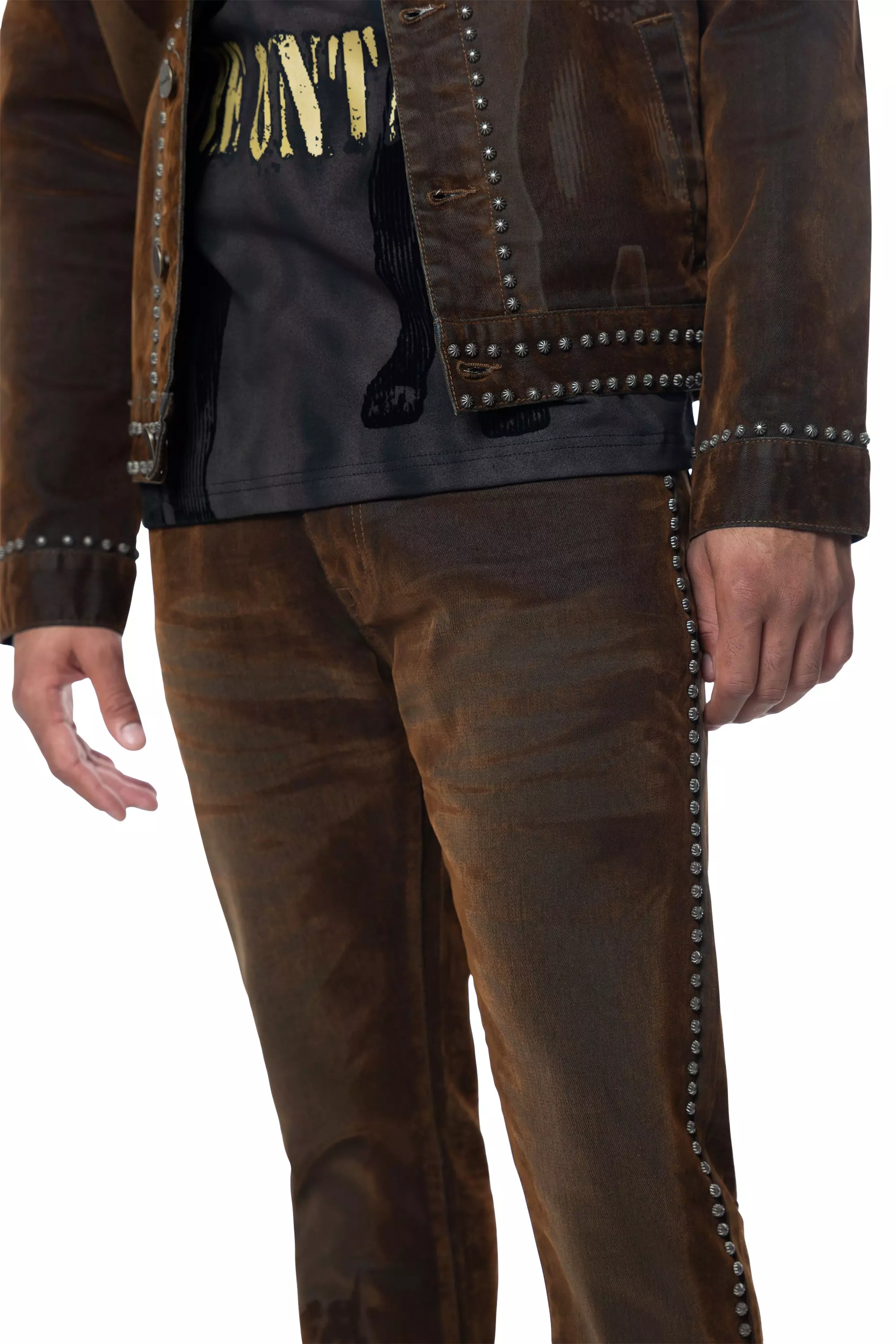 Smoke Rise Men's Doberman Flocked Pants - Dorset - BROWN