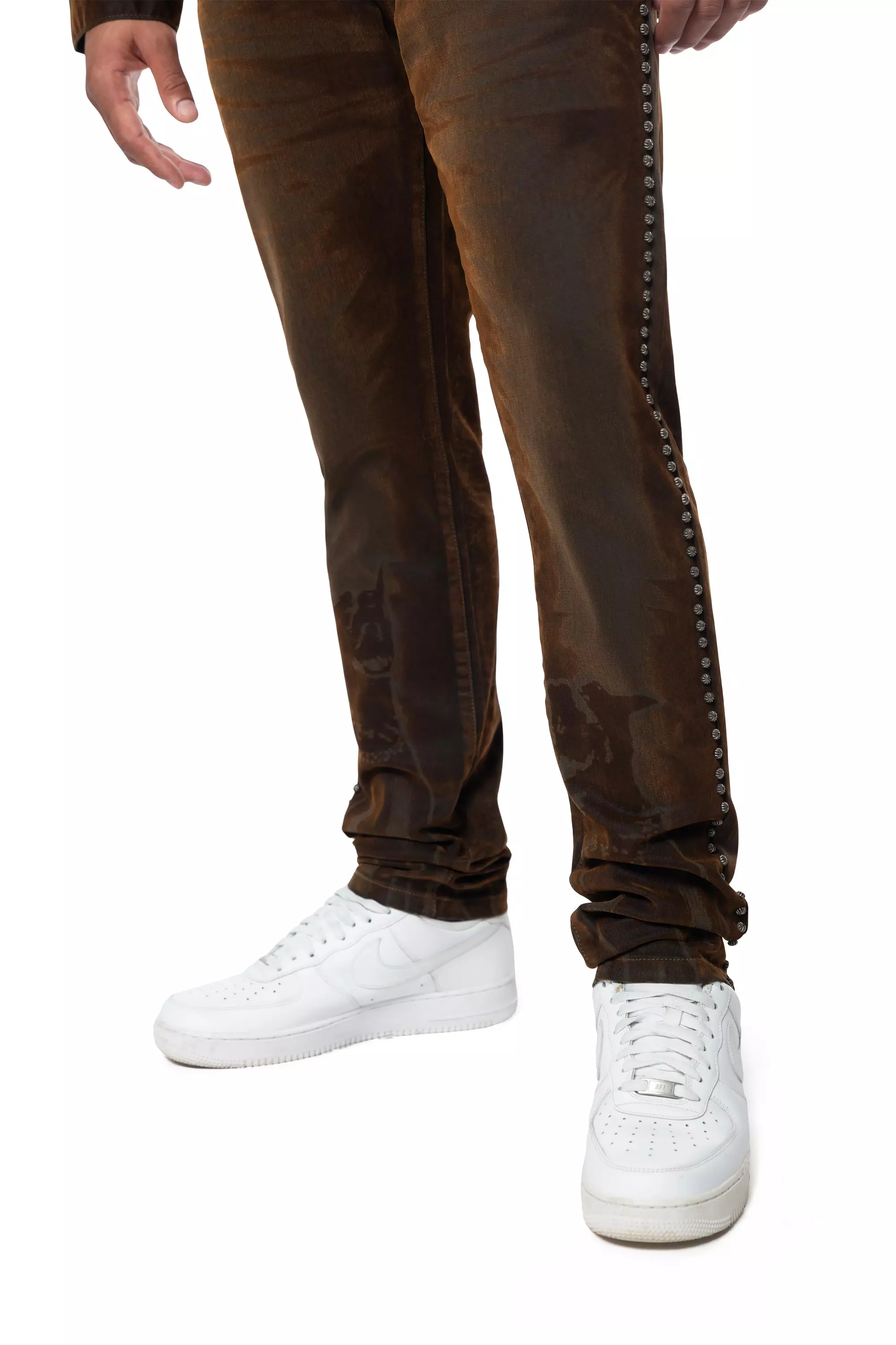 Smoke Rise Men's Doberman Flocked Pants - Dorset - BROWN