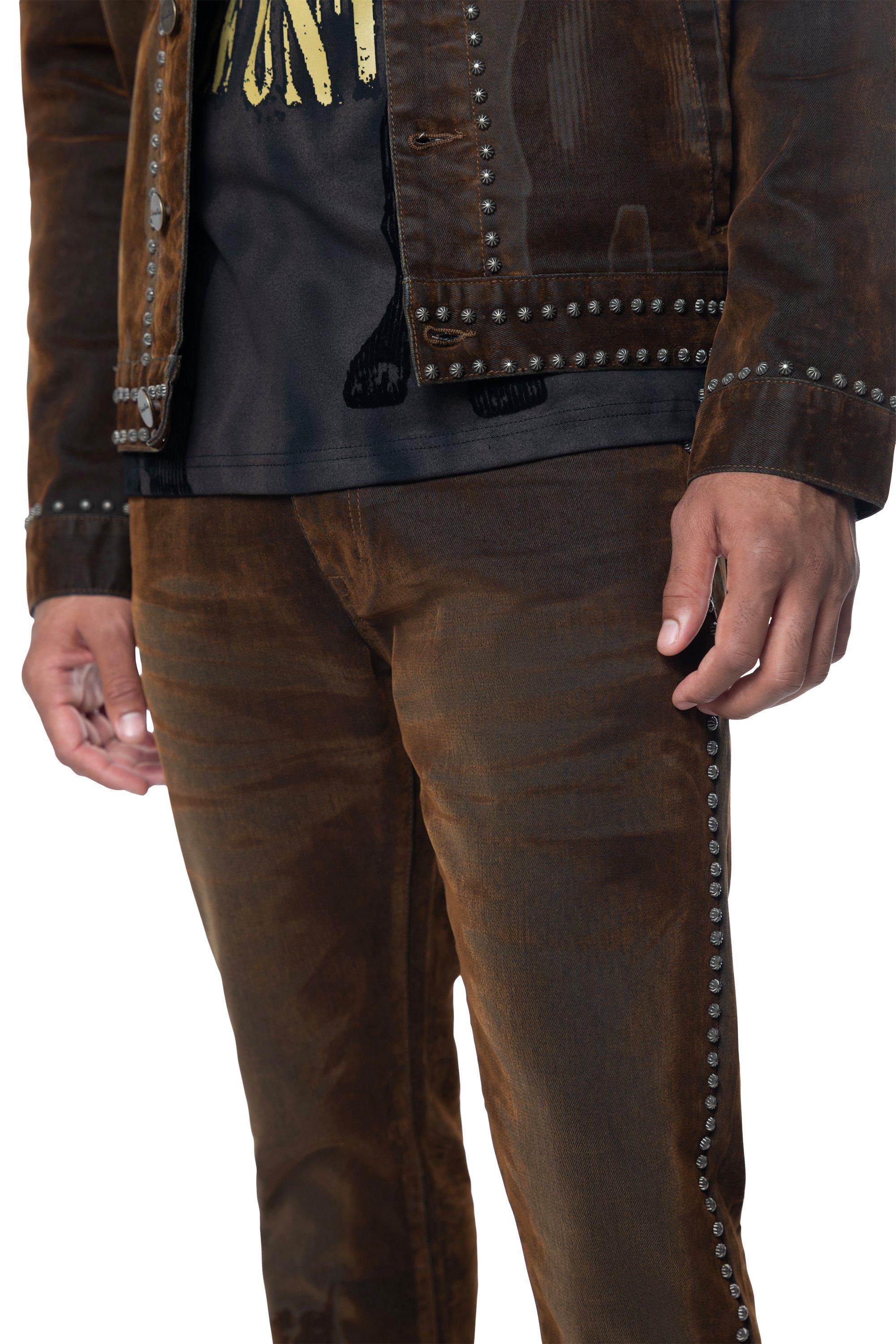 Smoke Rise Men's Doberman Flocked Pants - Dorset - BROWN Thumbnail View 6