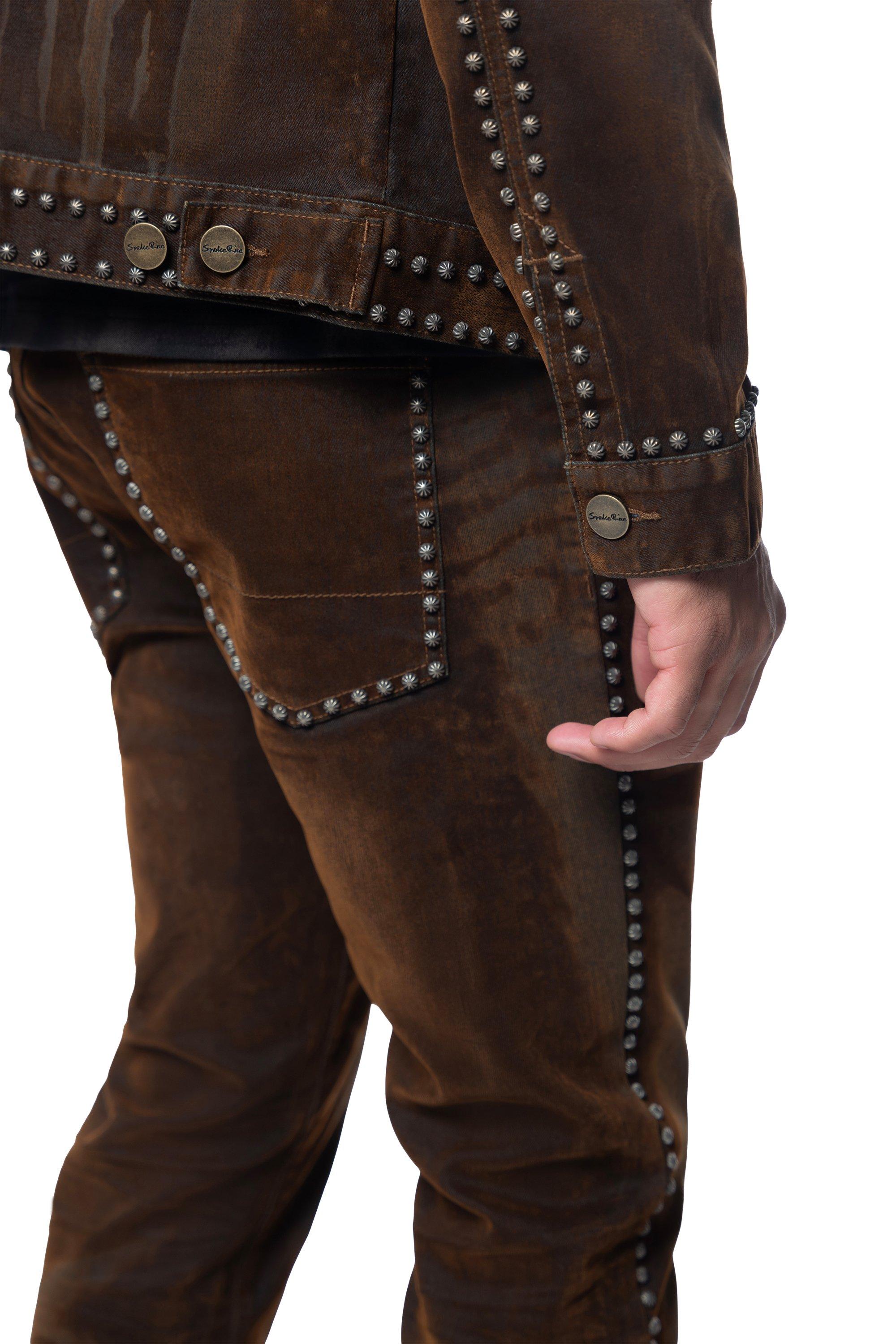 Smoke Rise Men's Doberman Flocked Pants - Dorset - BROWN Thumbnail View 7