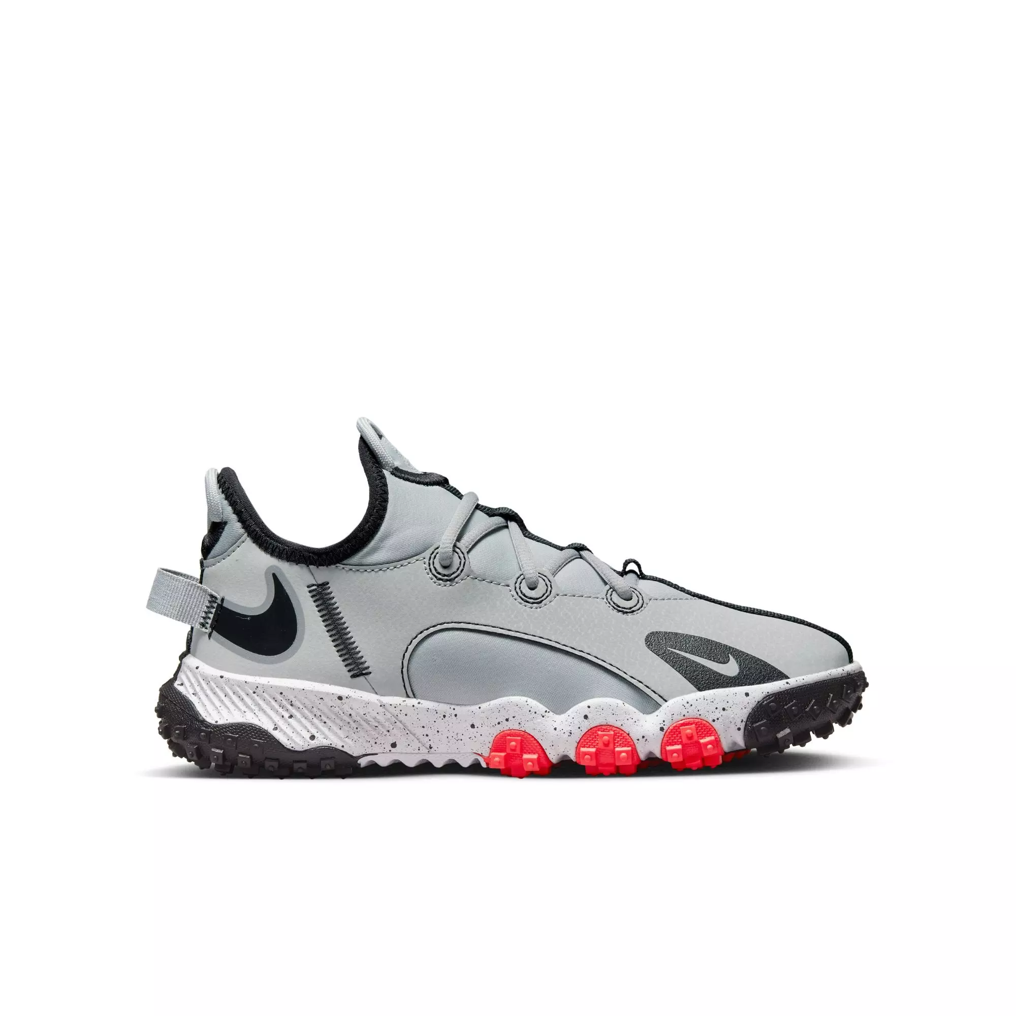 Nike Future Field "Lt Smoke Grey/Black/Bright Crimson/White" Preschool Kids' Turf Shoe - GREY