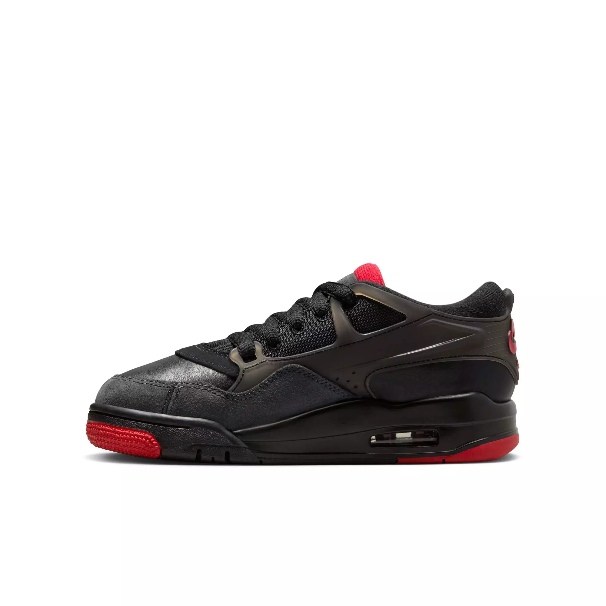 Jordan 4 RM "Black/Varsity Red/Anthracite" Grade School Boys' Shoe - BLACK/RED/WHITE