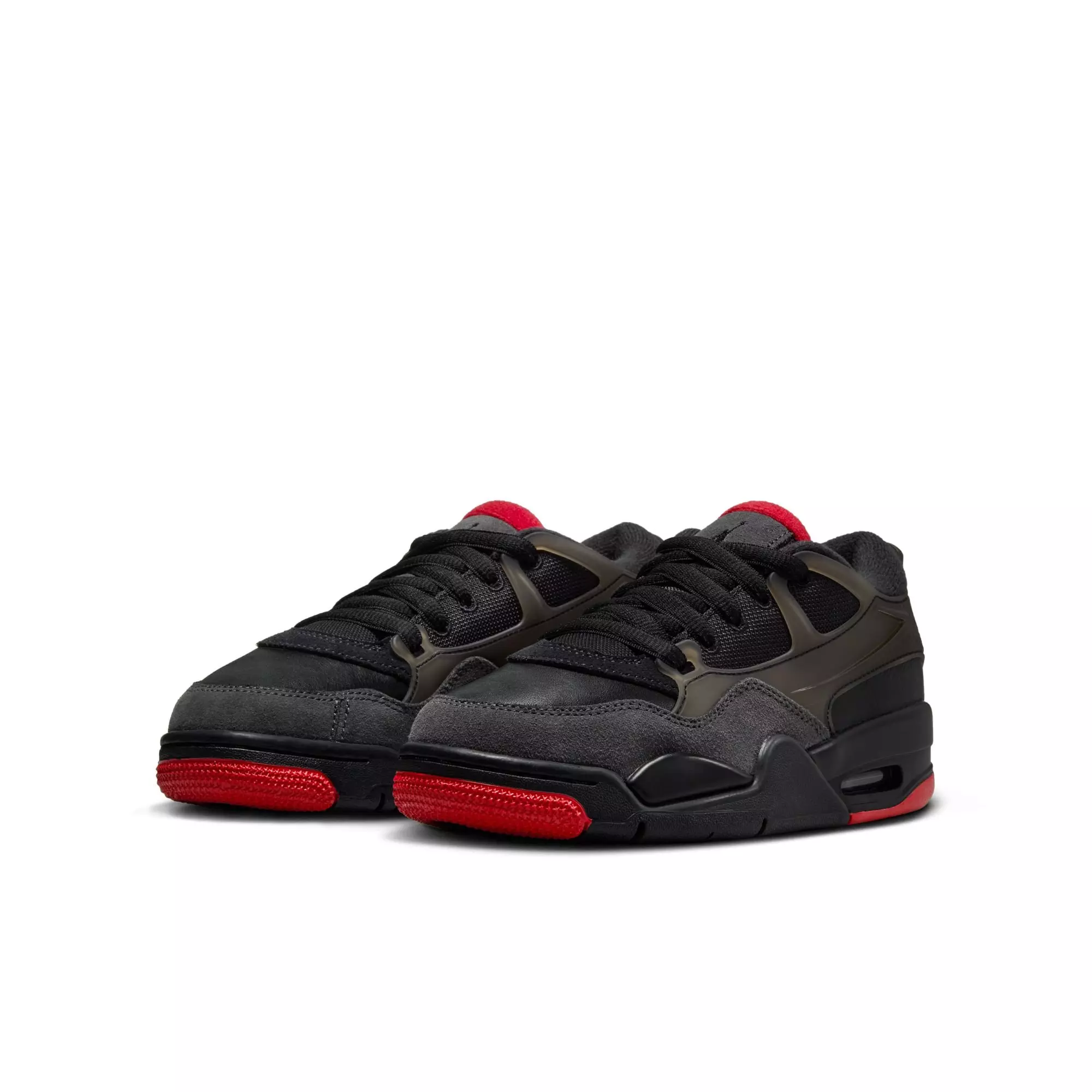 Jordan 4 RM "Black/Varsity Red/Anthracite" Grade School Boys' Shoe - BLACK/RED/WHITE