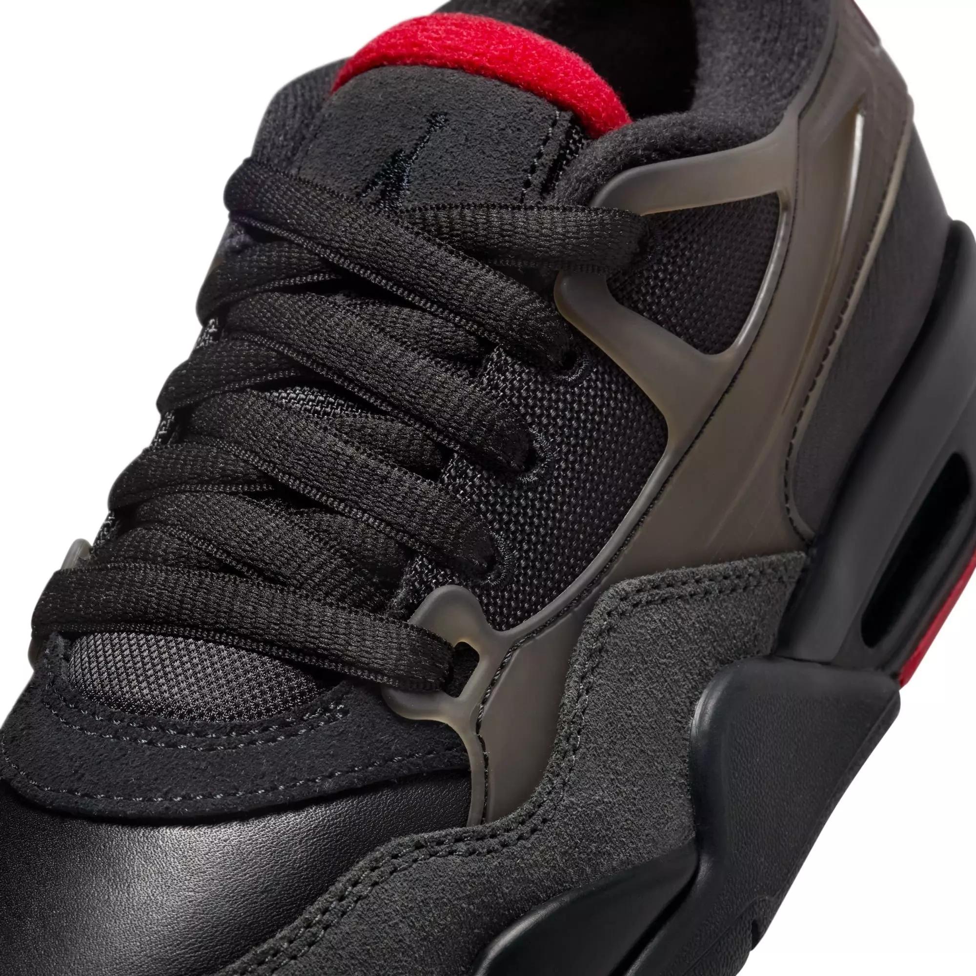 Jordan 4 RM "Black/Varsity Red/Anthracite" Grade School Boys' Shoe - BLACK/RED/WHITE