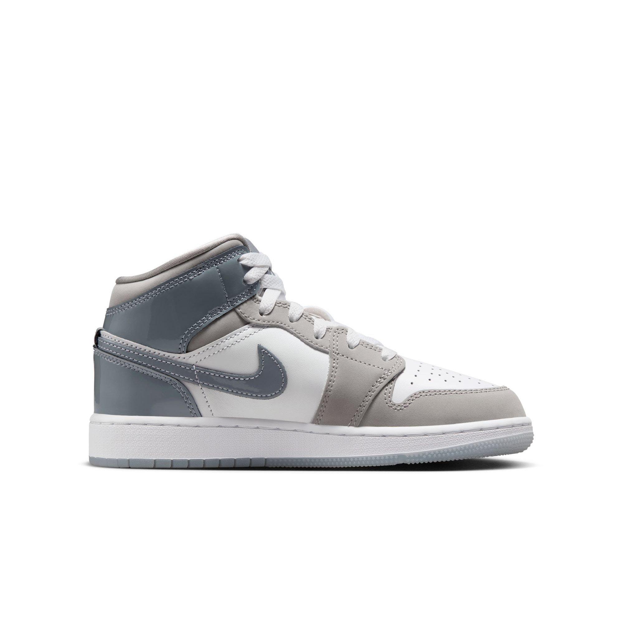 Jordan 1 Mid SE Grade School Boys' "White/Cool Grey/Medium Grey" Shoe