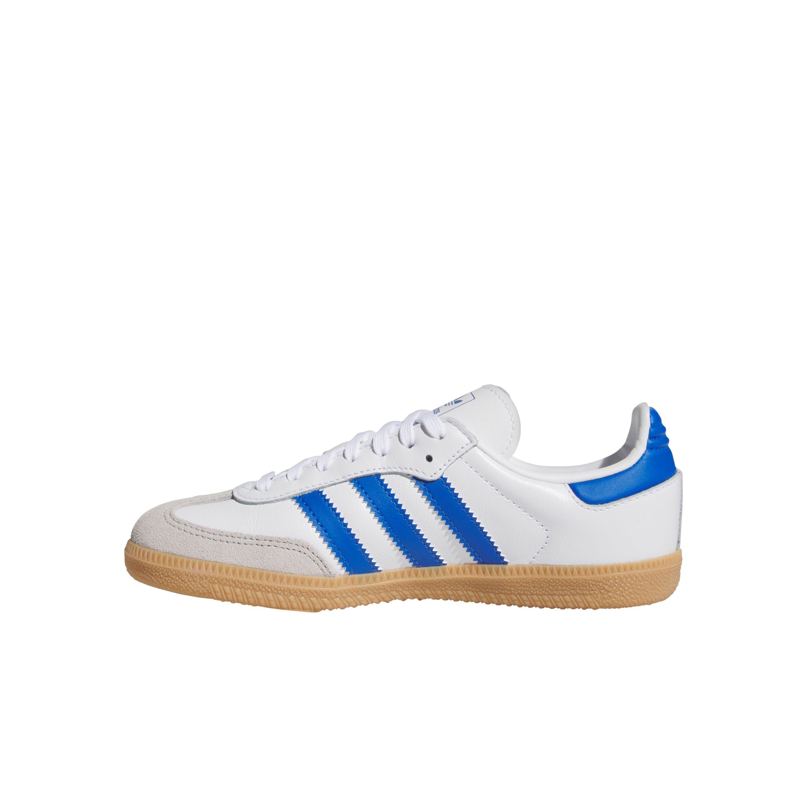 adidas Originals Samba OG Preschool Boys' "Ftwr White/Blue/Gum" Shoe