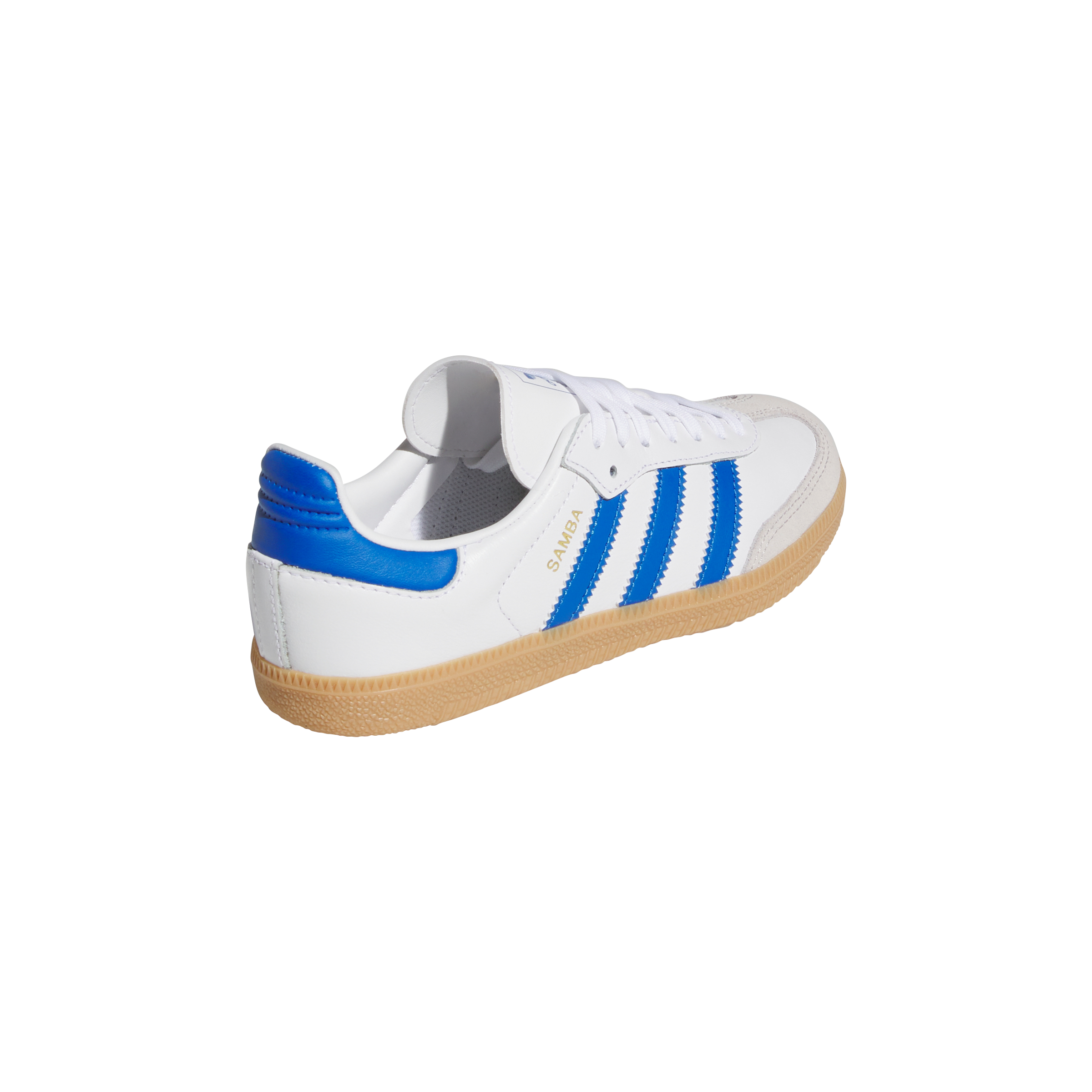 adidas Originals Samba OG Preschool Boys' "Ftwr White/Blue/Gum" Shoe